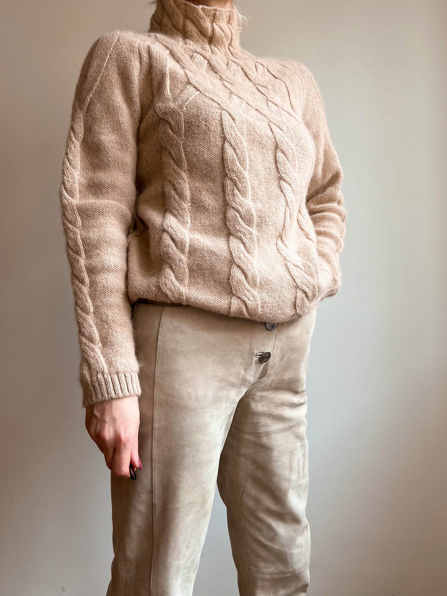 Maglione in 100% alpaca beige