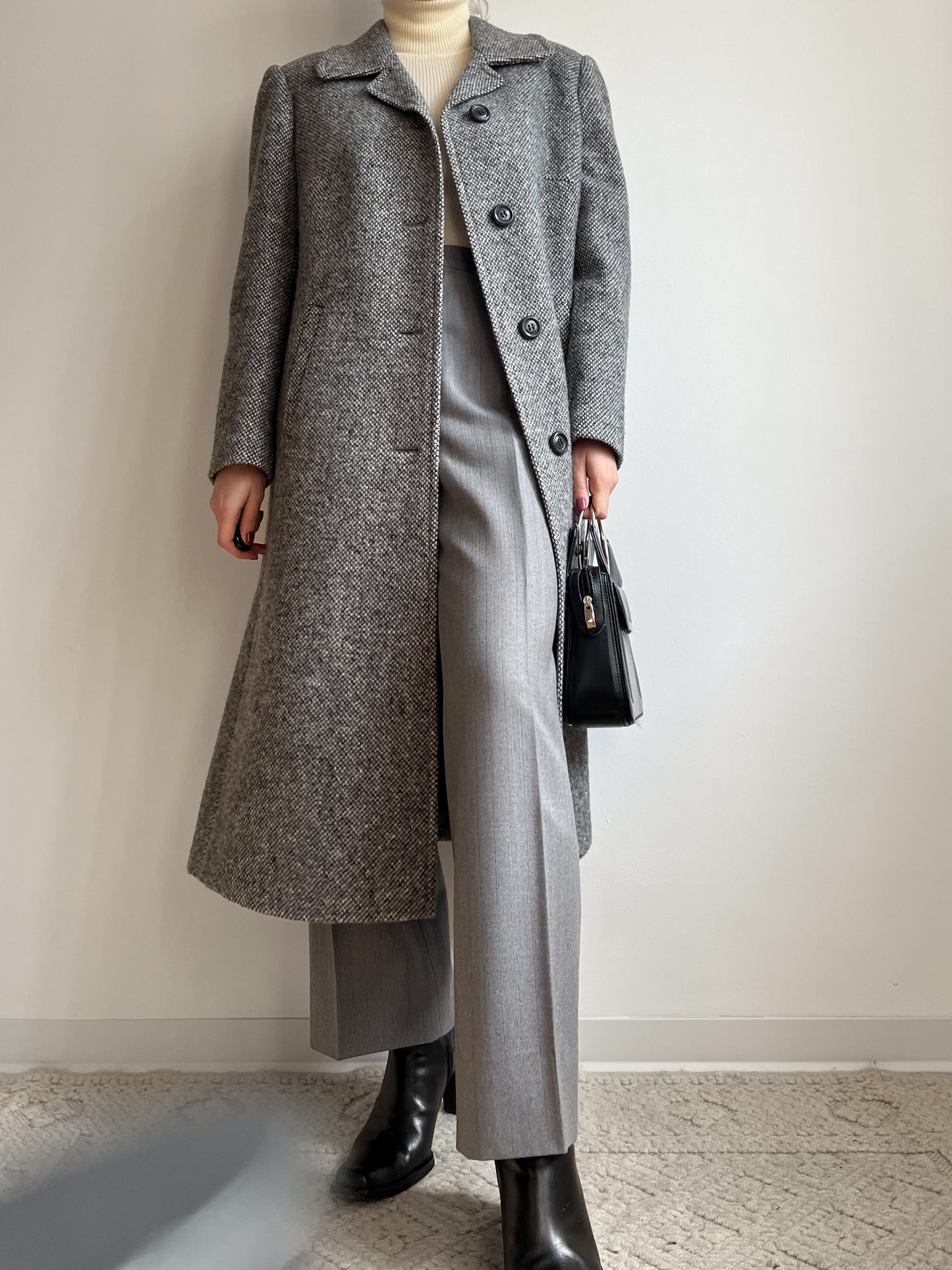 Cappotto in tweed grigio