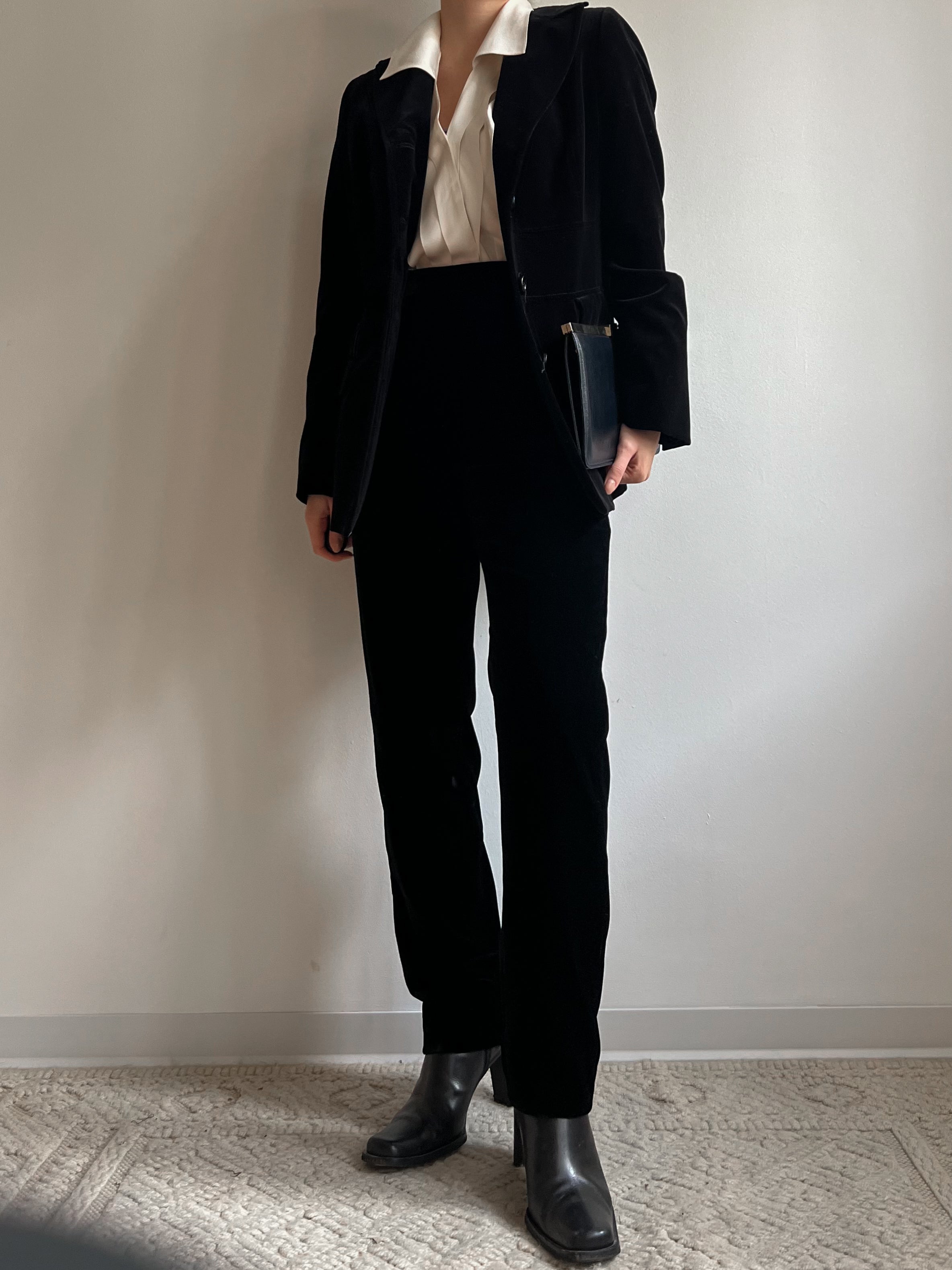 Blazer in velluto nero