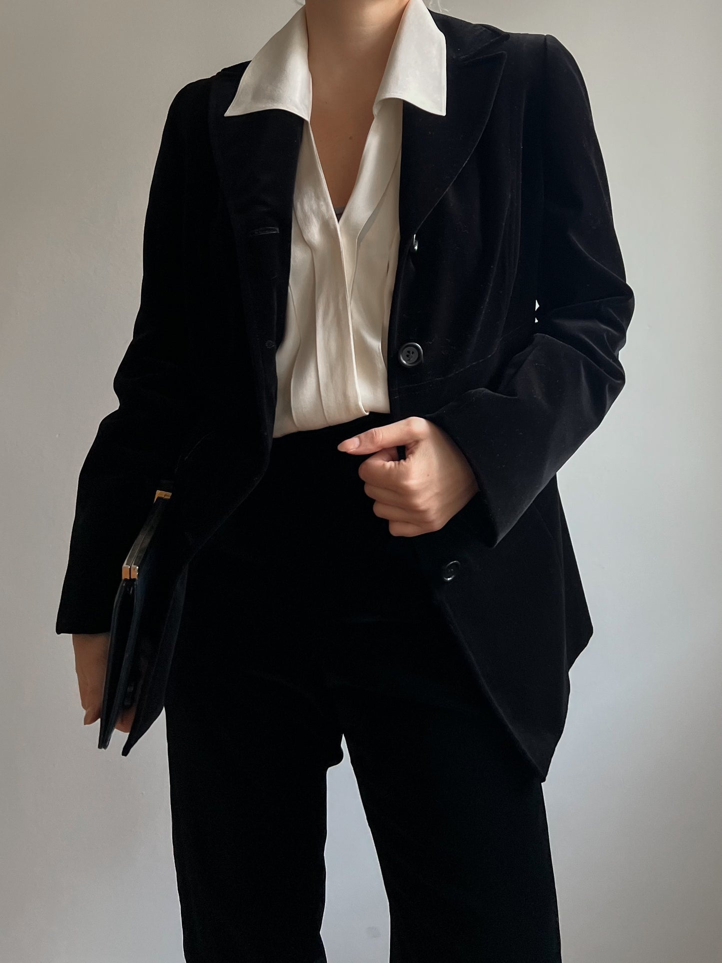 Blazer in velluto nero