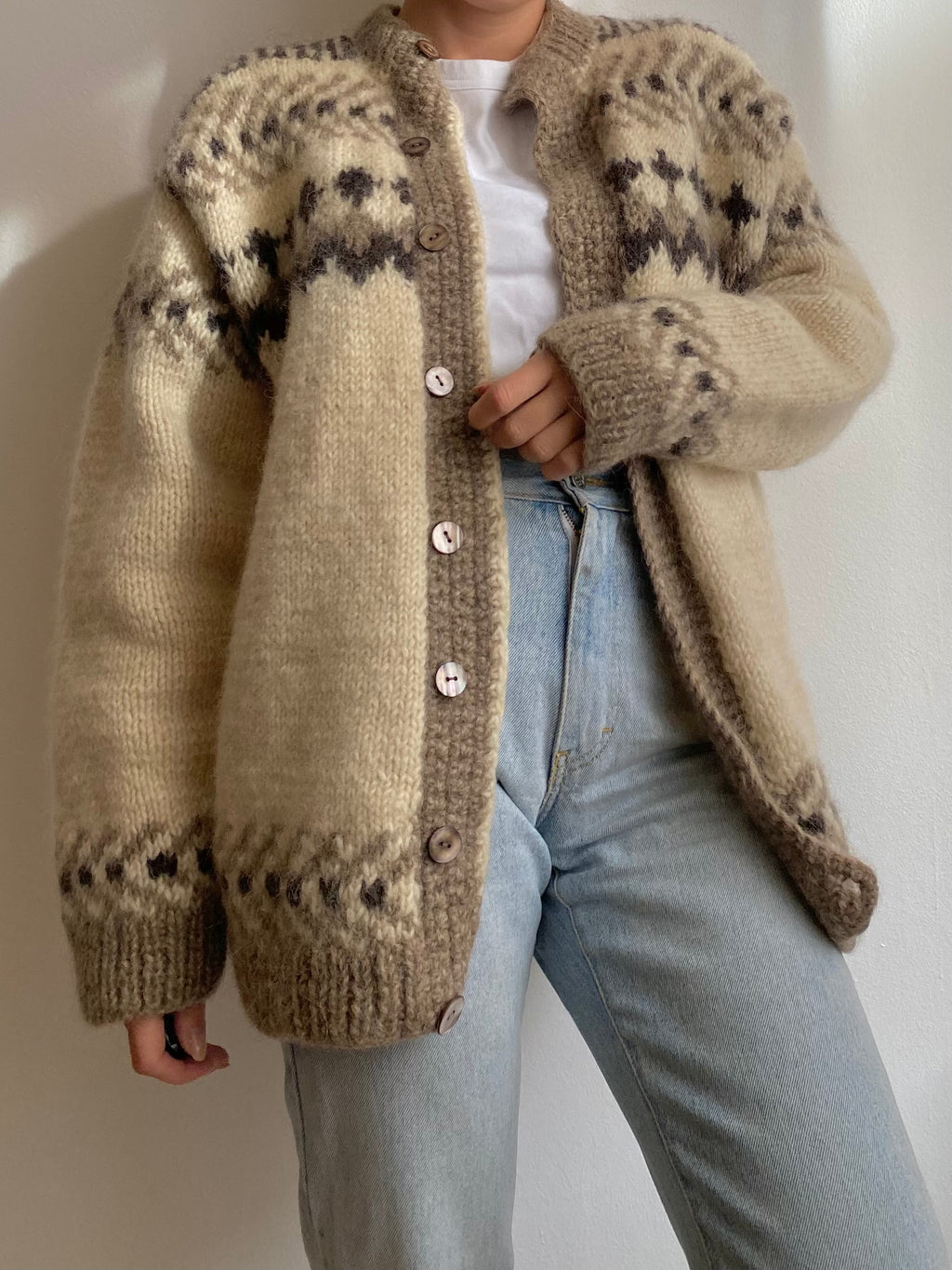 Maxi cardigan in pura lana
