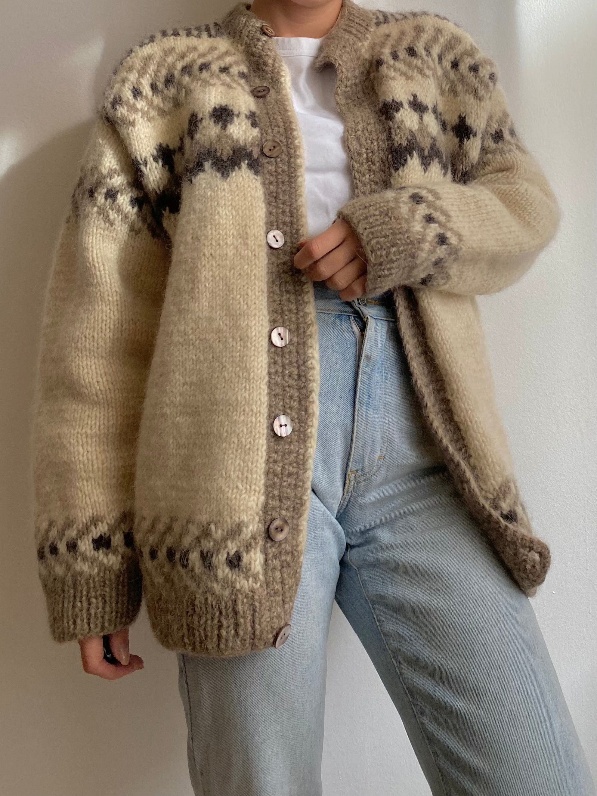 Maxi cardigan in pura lana