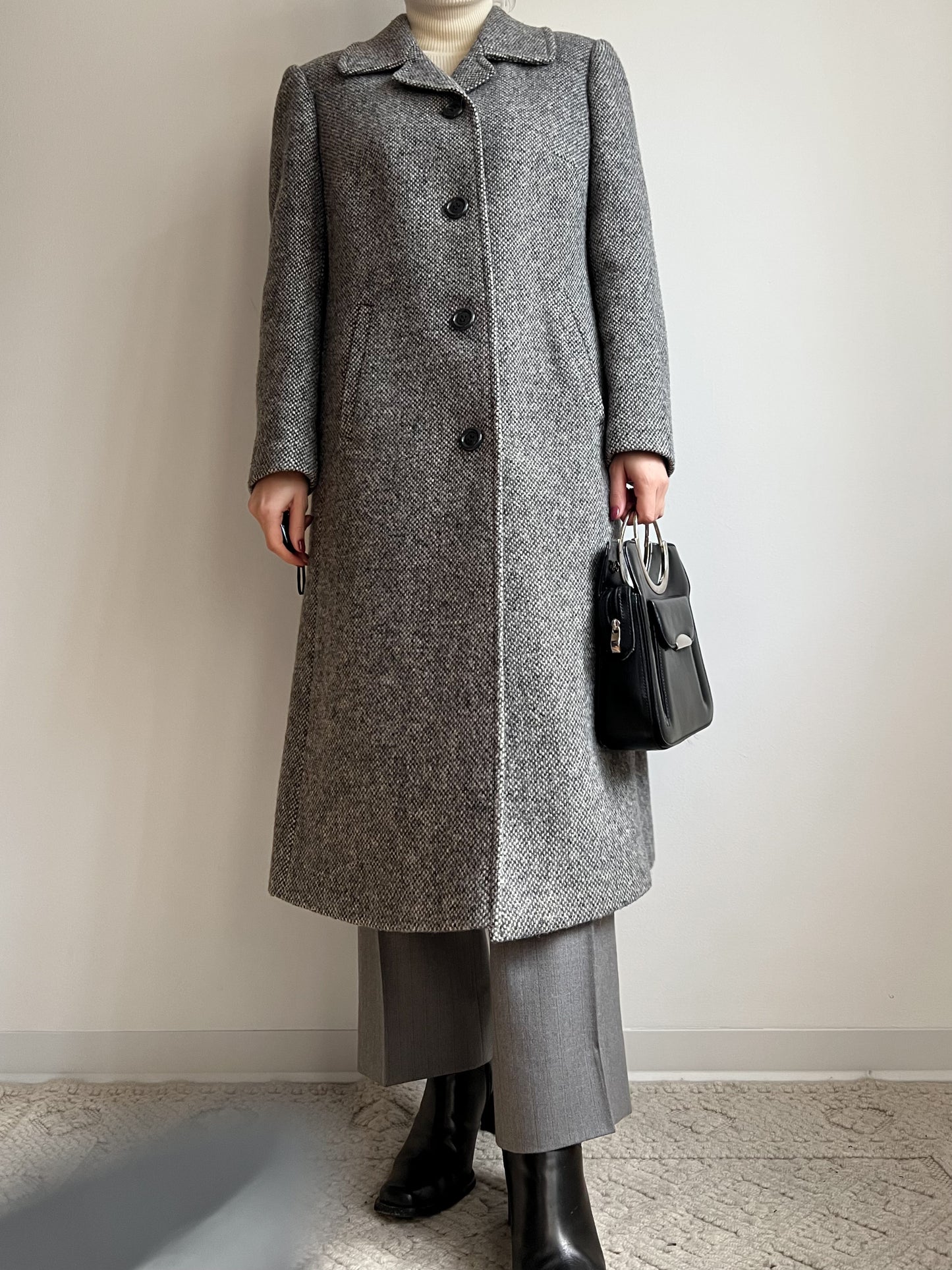 Cappotto in tweed grigio