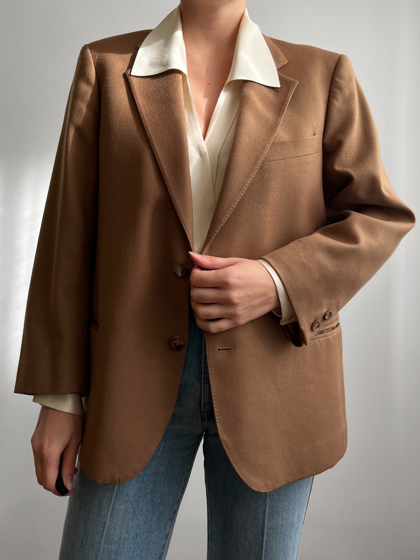 Vintage Lebole pure virgin wool camel blazer