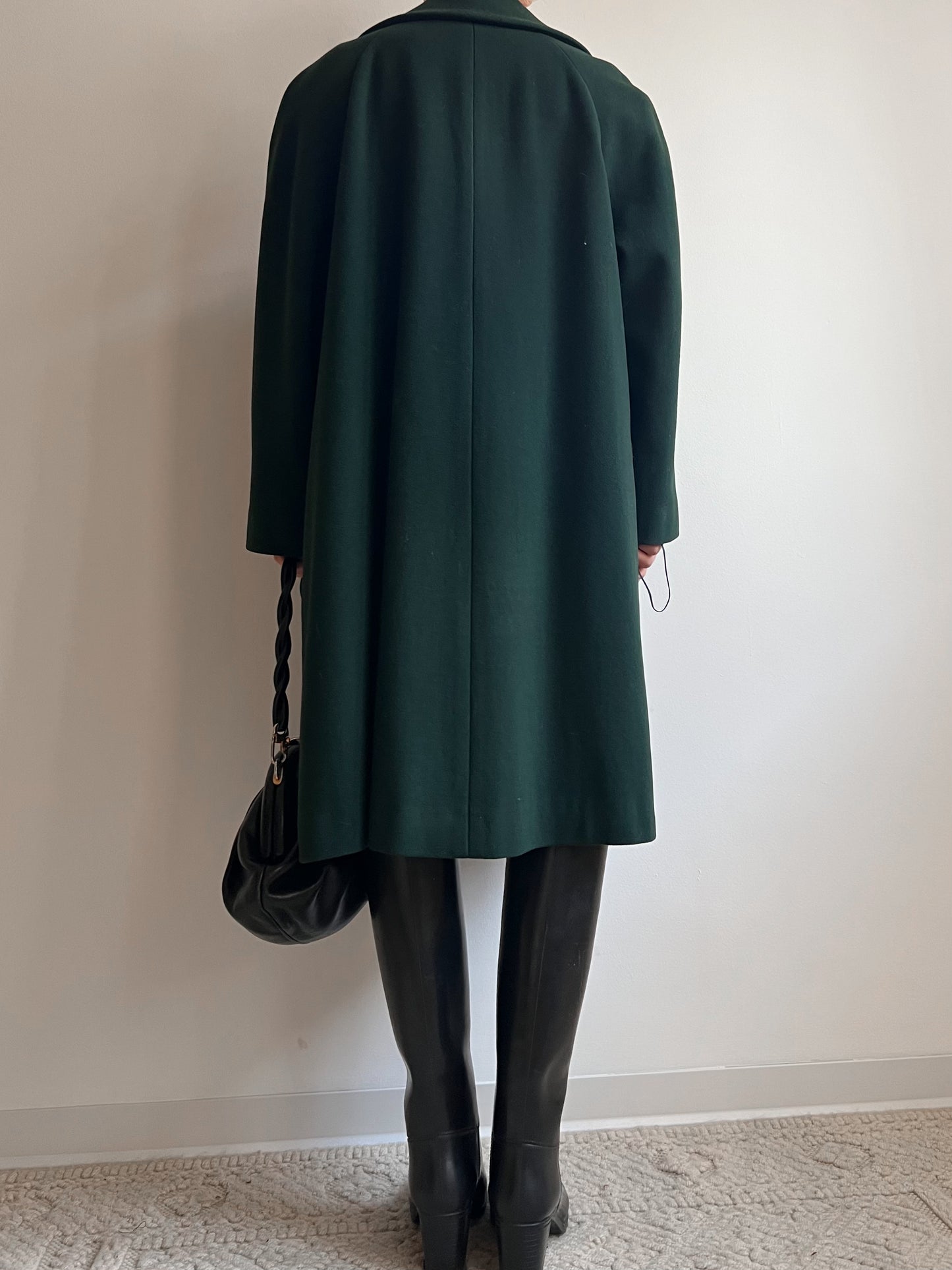 Cappotto verde in lana e cashmere