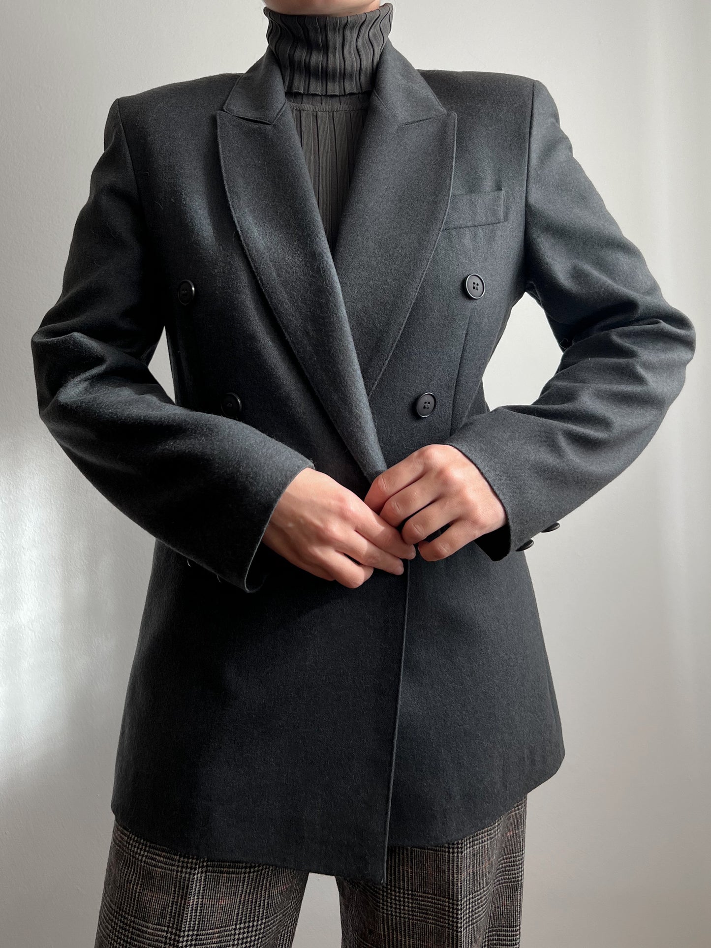 Vintage pure virgin wool grey blazer