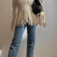 Maglione con maxi frange