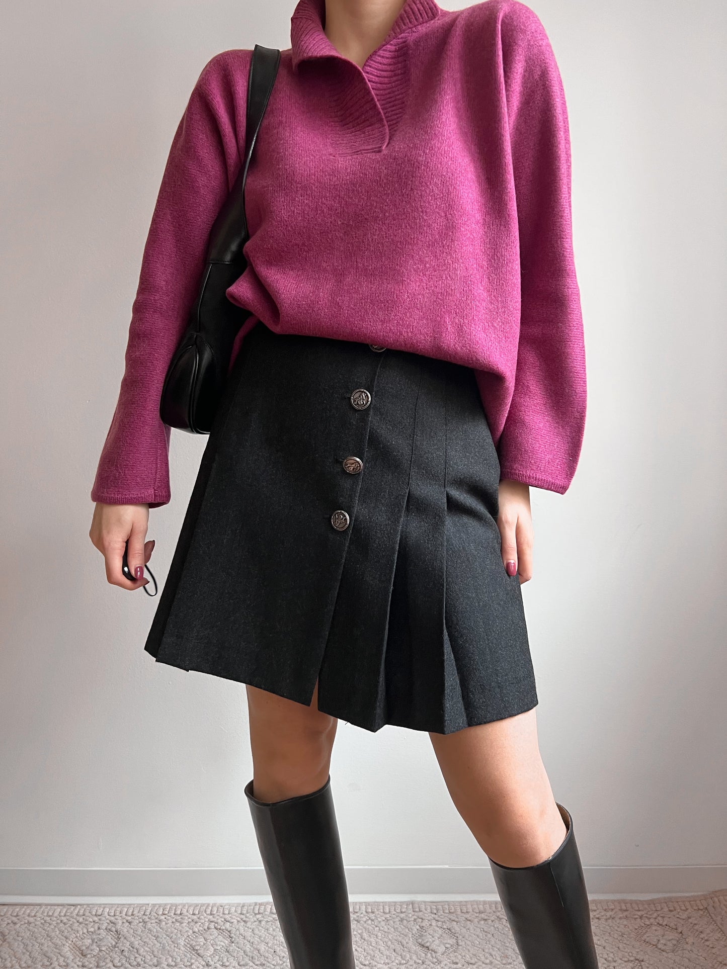 Maglione in 100% cashmere ciclamino