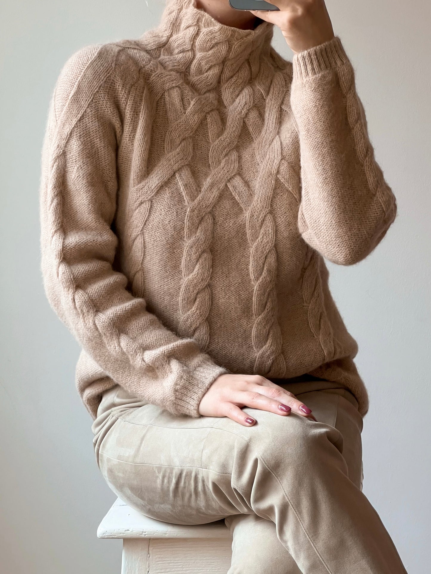 Maglione in 100% alpaca beige