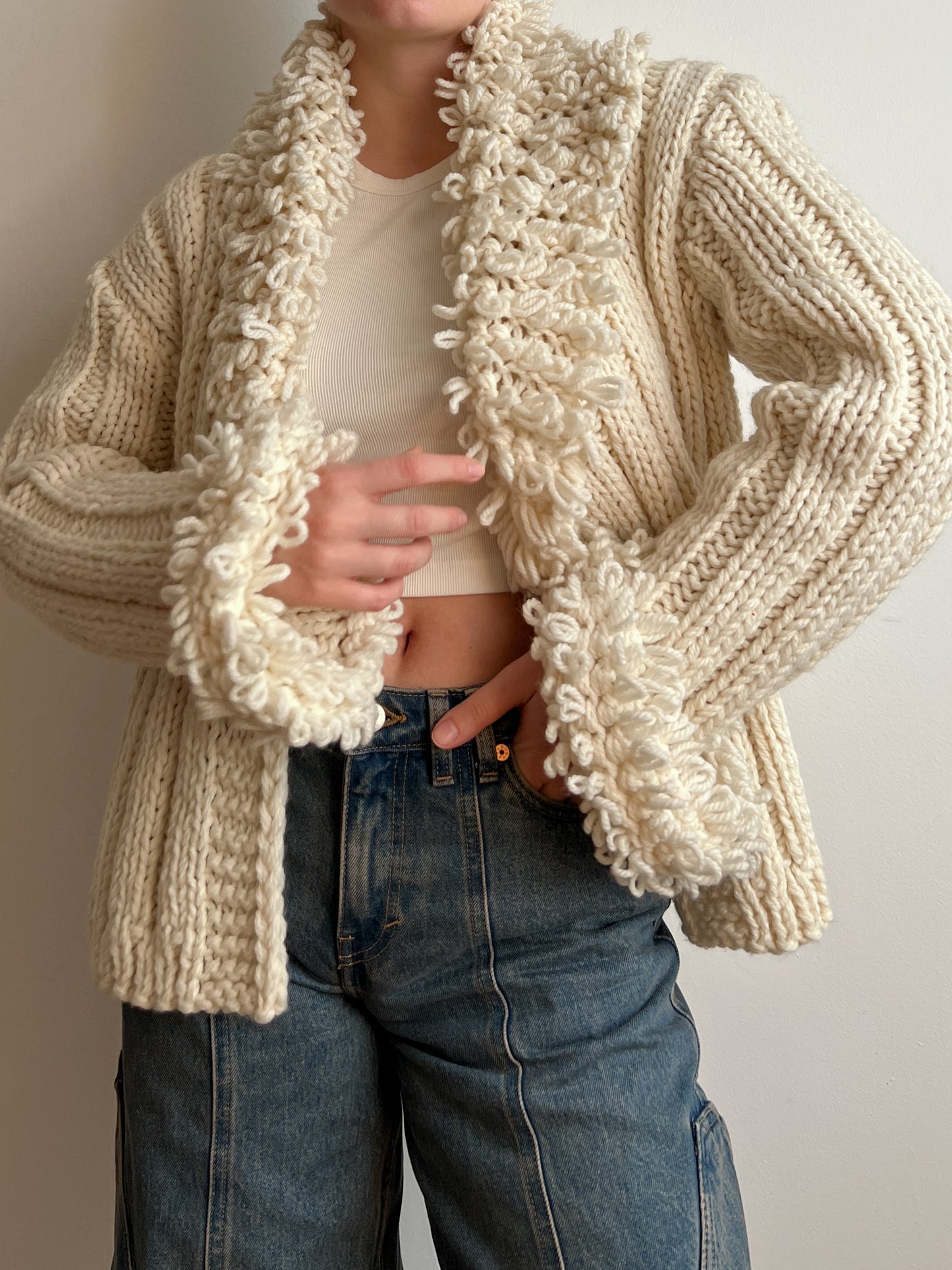 Wool blend maxi cardigan