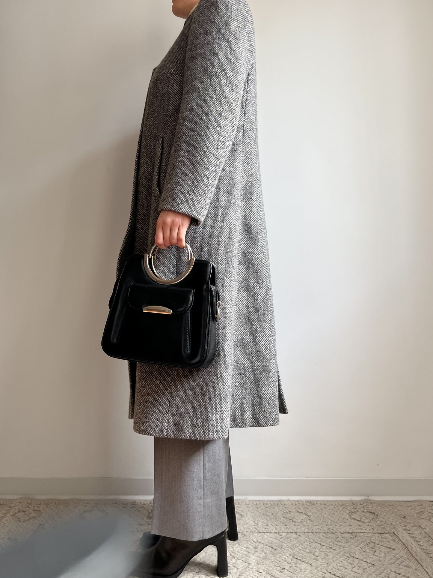 Cappotto in tweed grigio