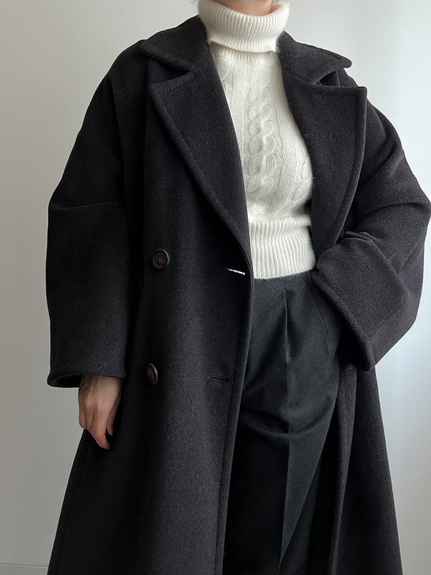 Marina Rinaldi wool and cashmere grey long coat