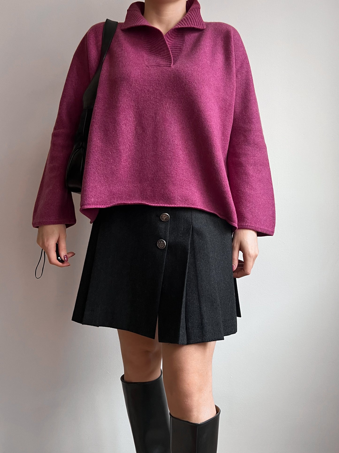 Maglione in 100% cashmere ciclamino