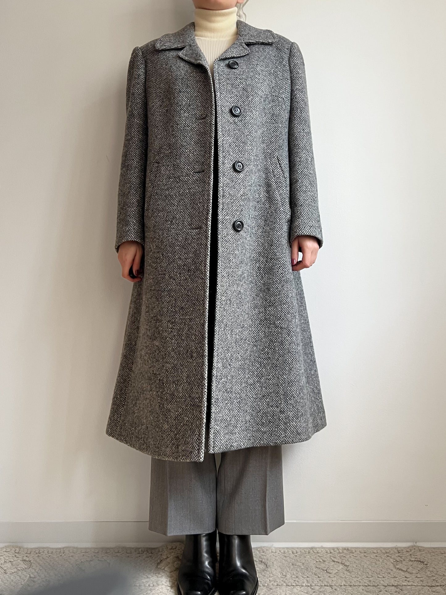 Cappotto in tweed grigio