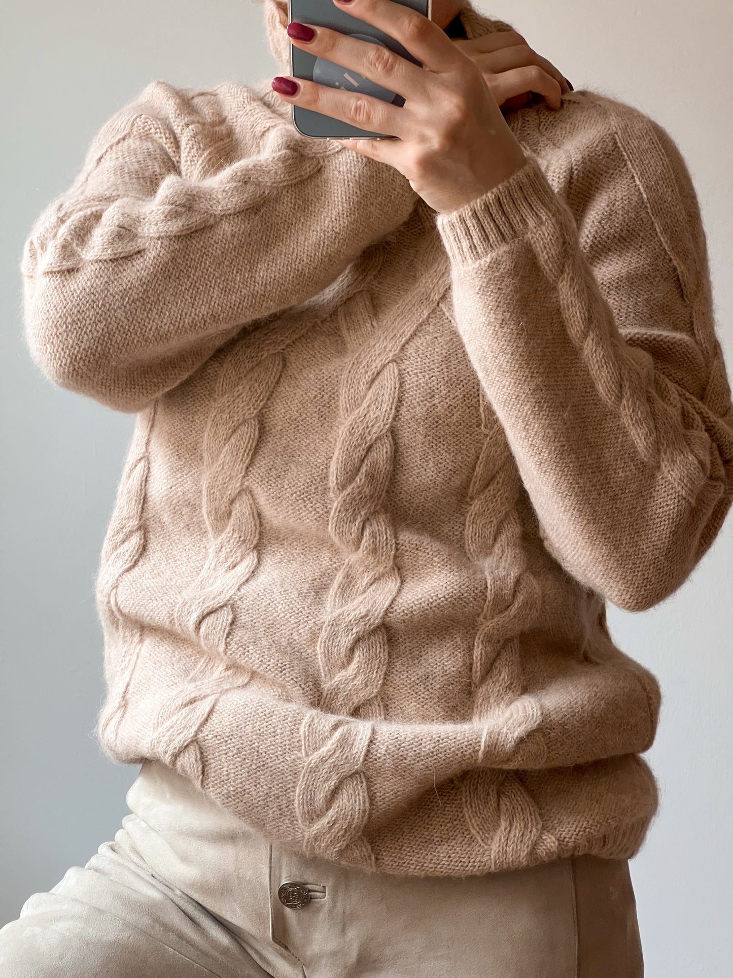 Maglione in 100% alpaca beige