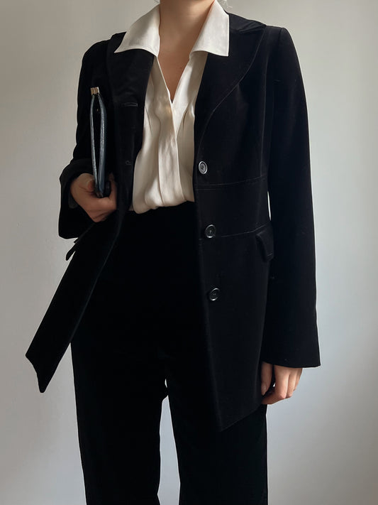 Blazer in velluto nero