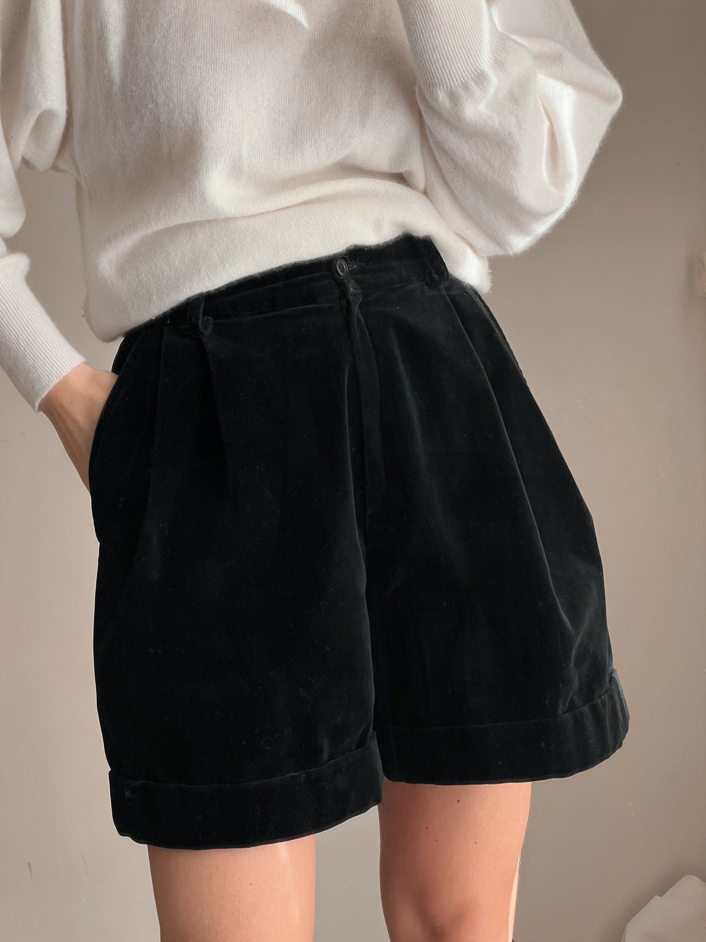 Shorts in velluto nero