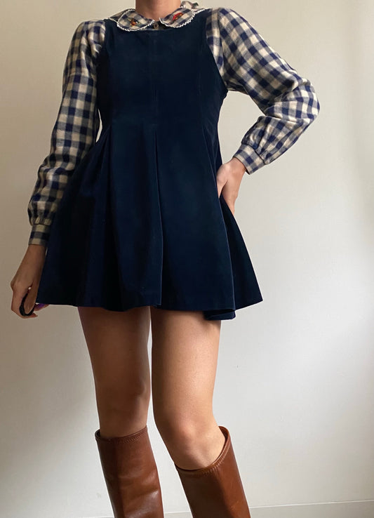 Mini dress in velluto