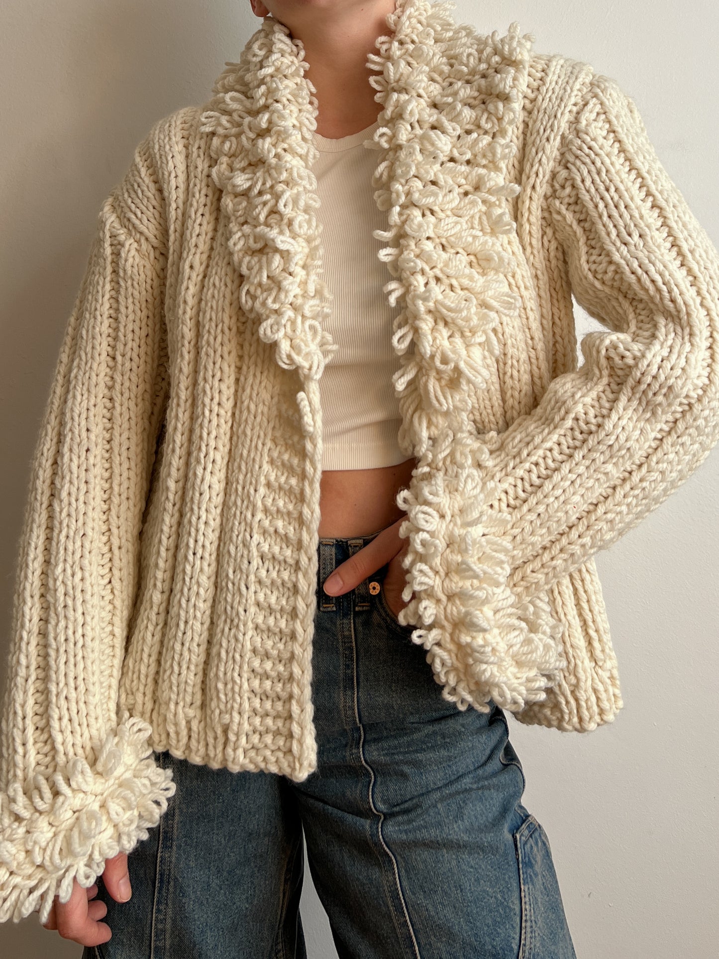 Wool blend maxi cardigan