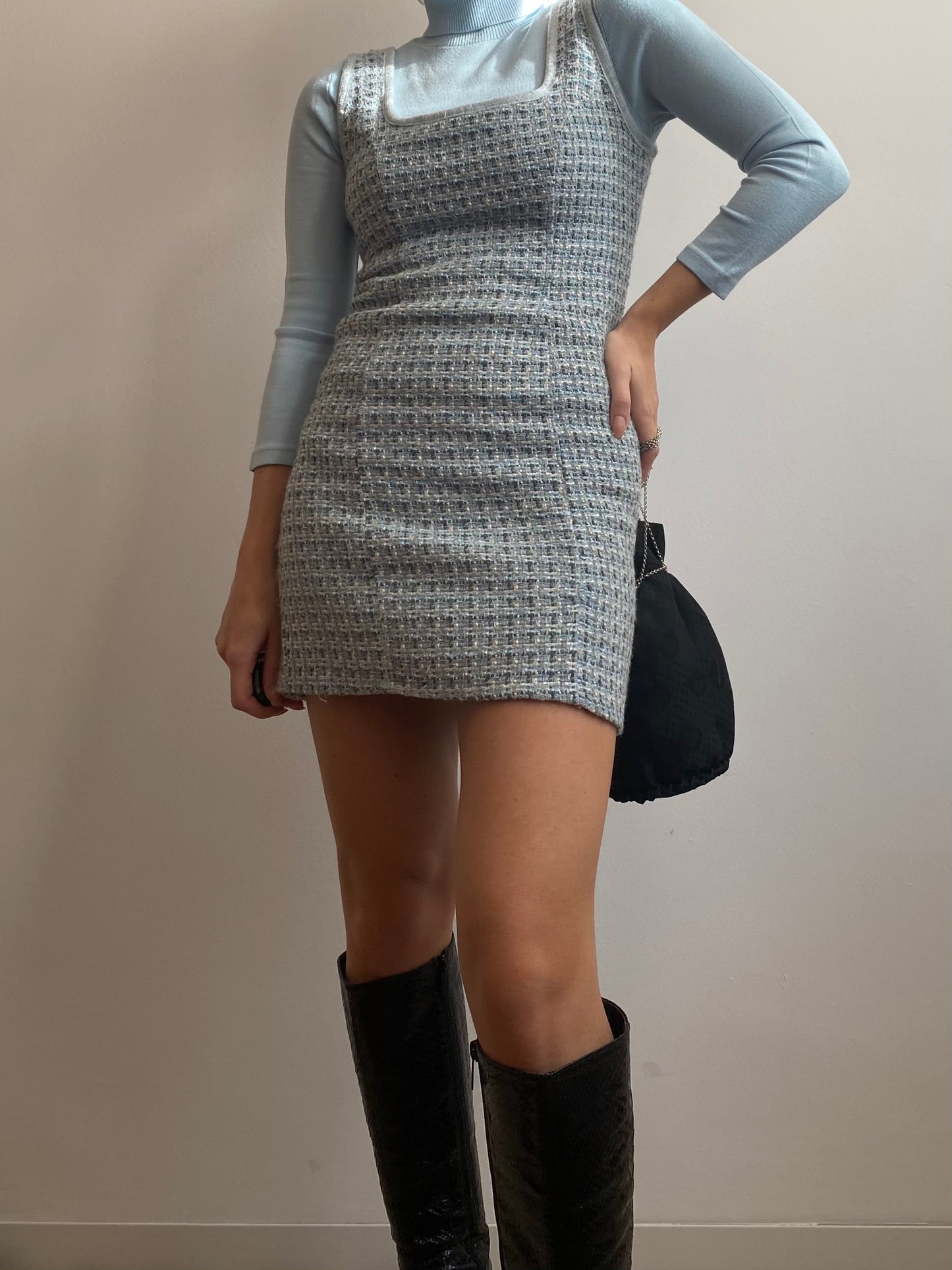 Mini dress in tweed