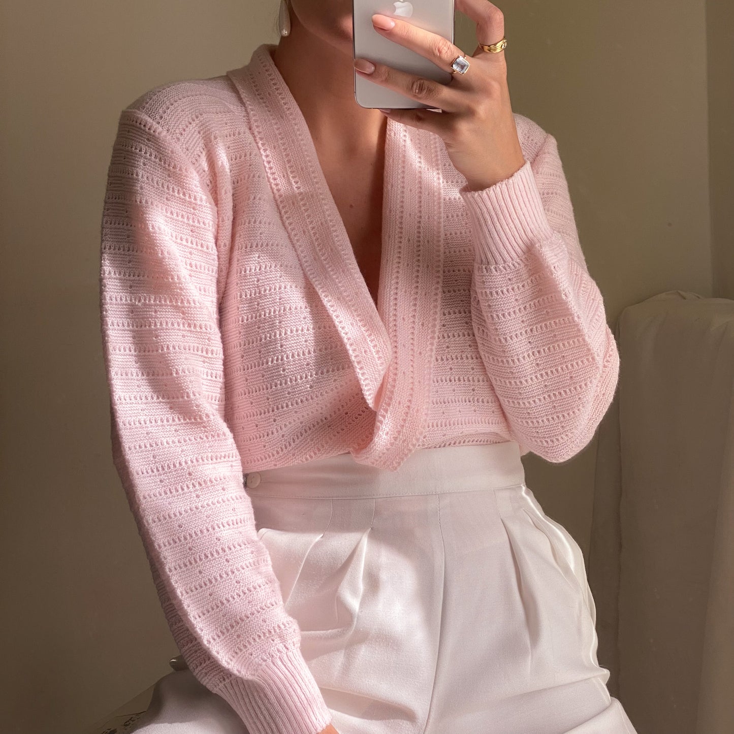 Cardigan rosa confetto