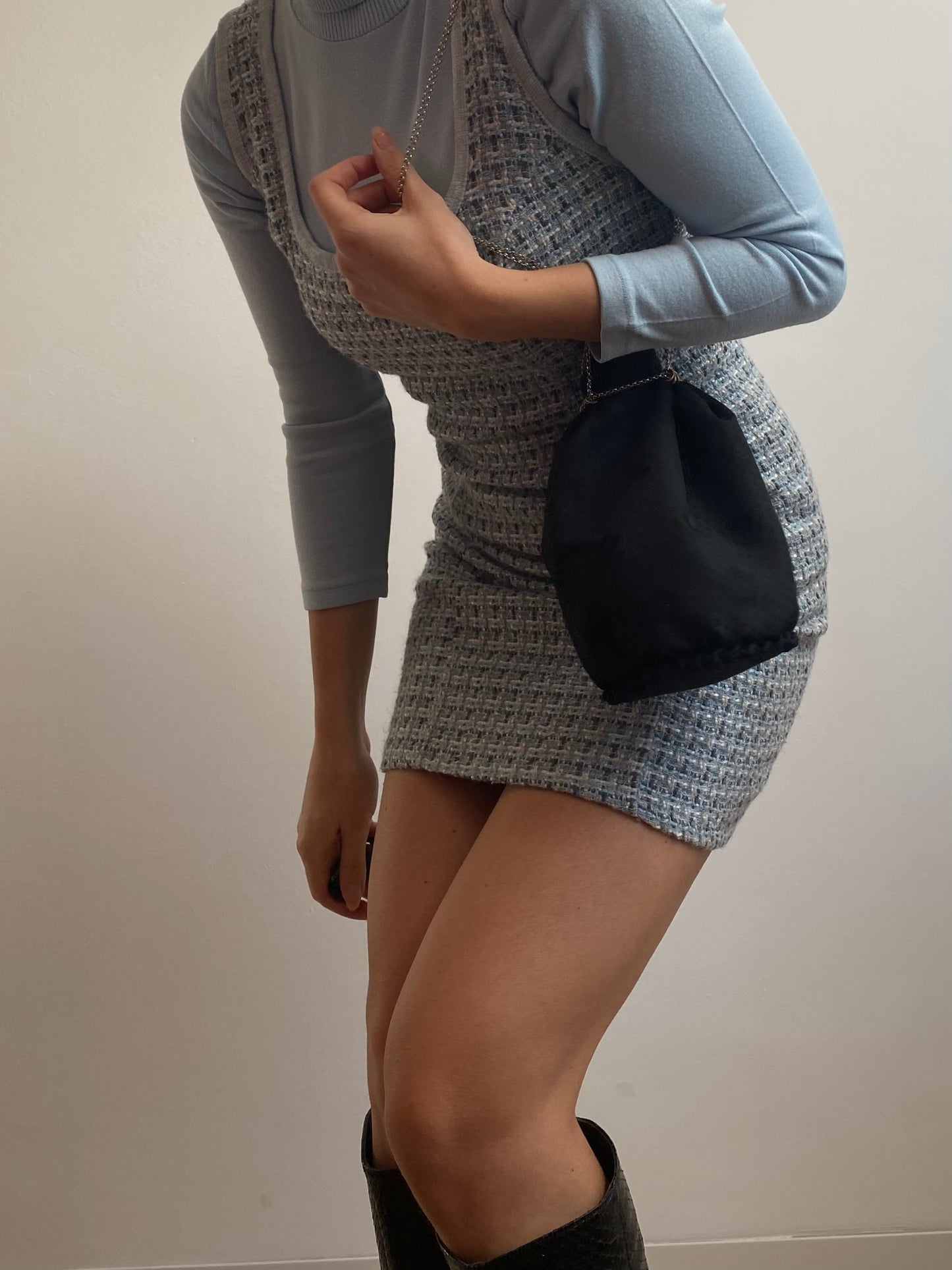 Mini dress in tweed