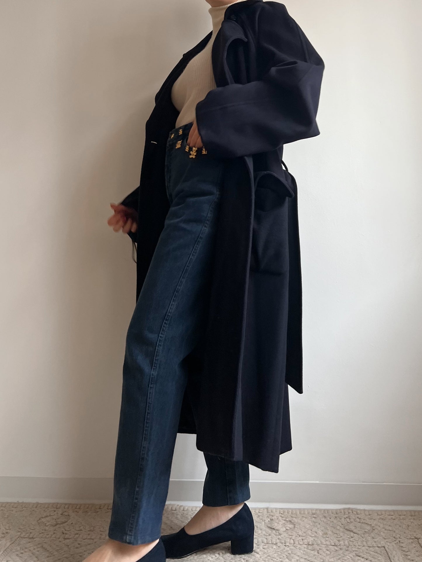 Cappotto blu Loro Piana in lana e cashmere