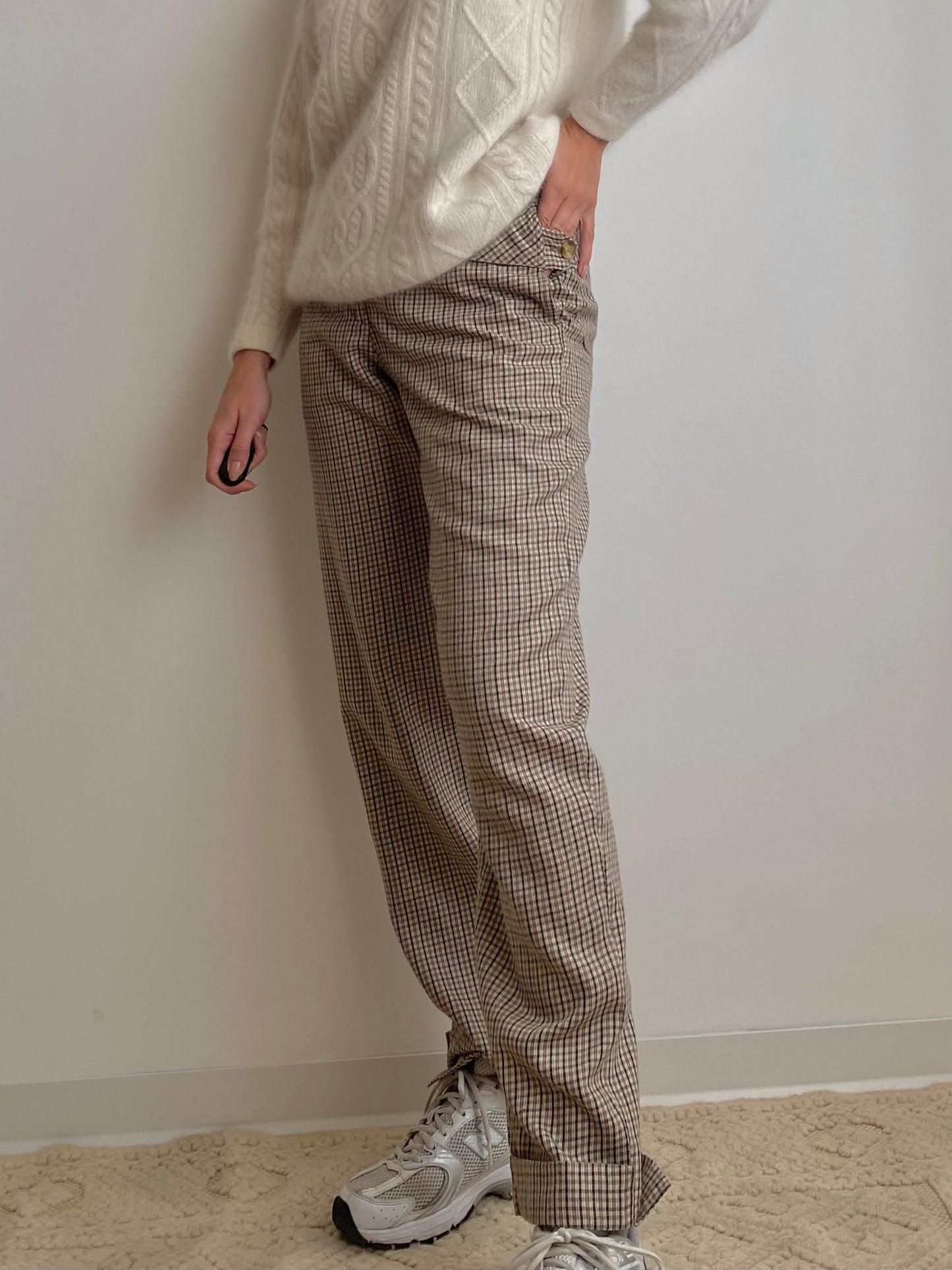 Pantaloni a quadretti vintage