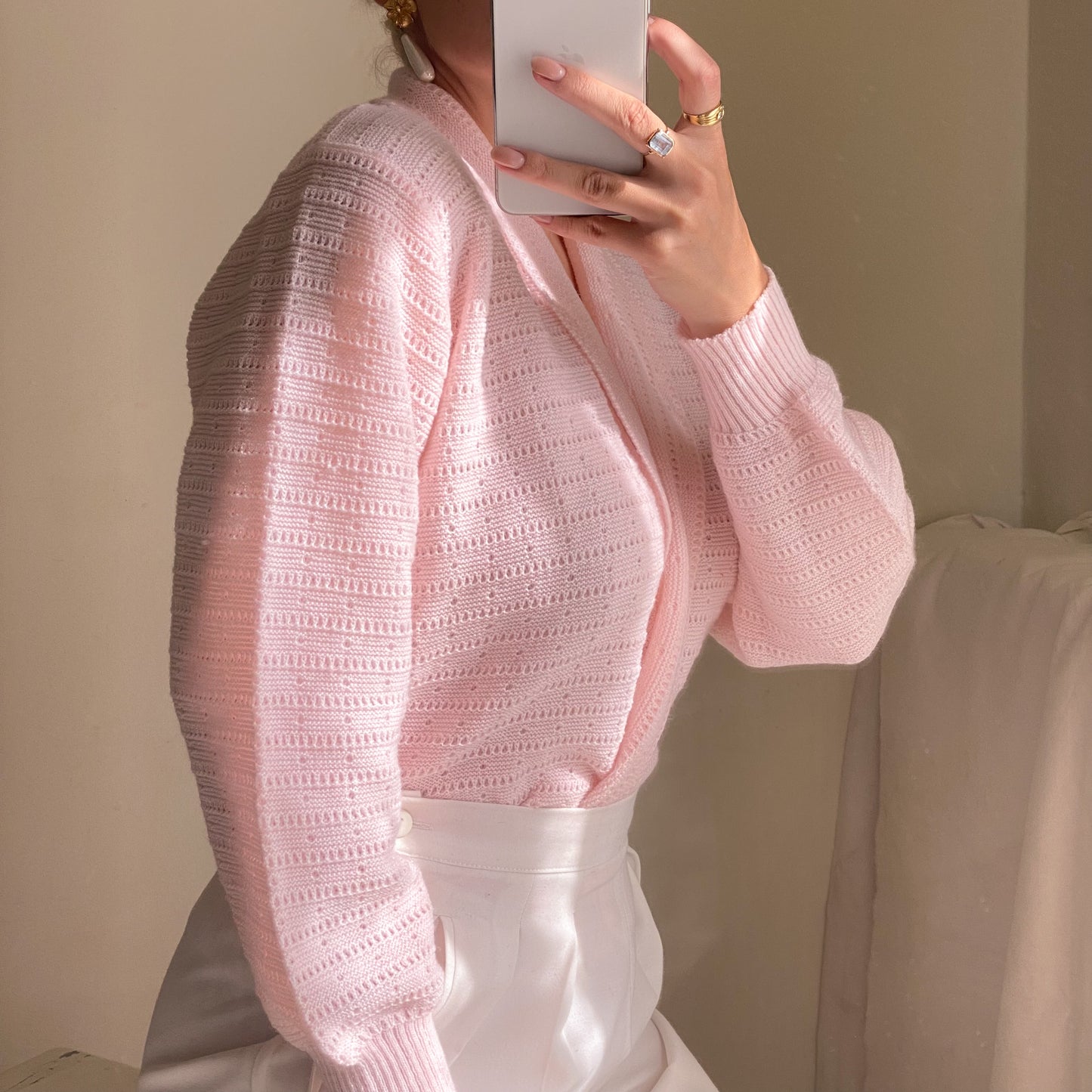 Cardigan rosa confetto