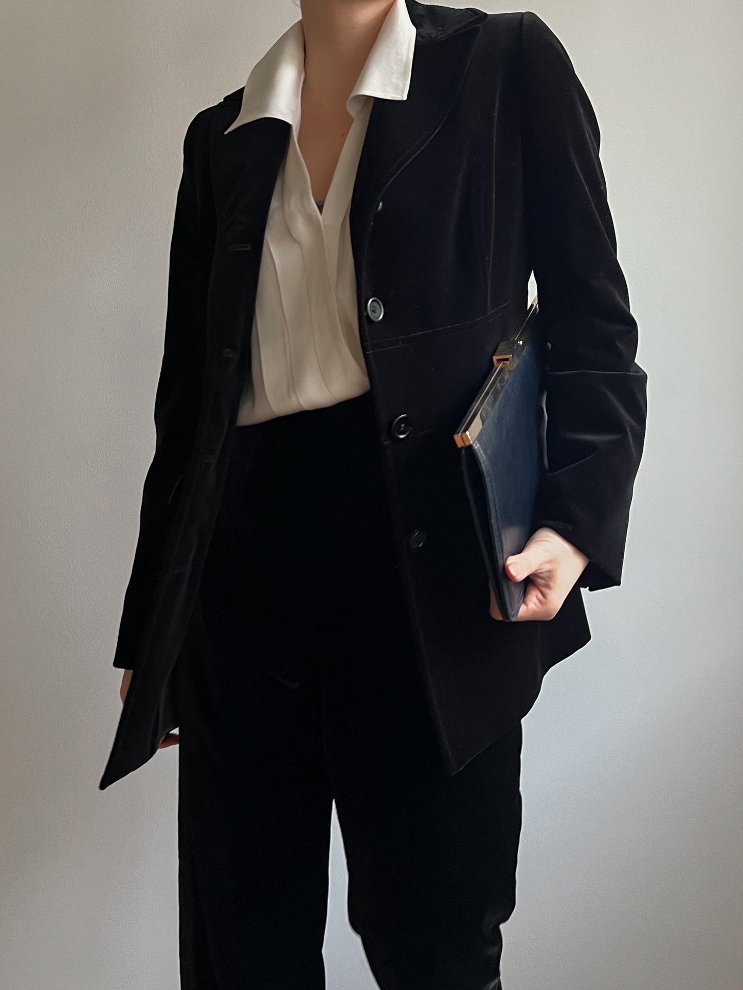 Blazer in velluto nero