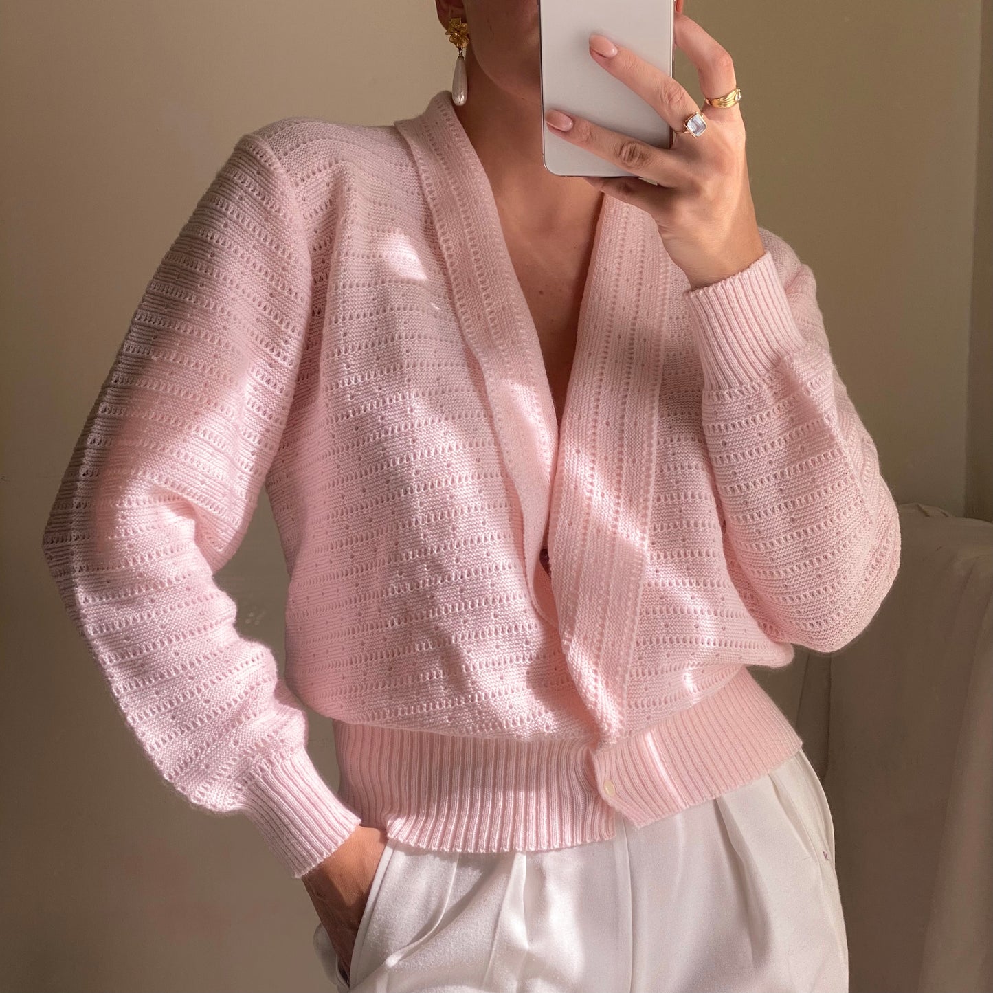 Cardigan rosa confetto