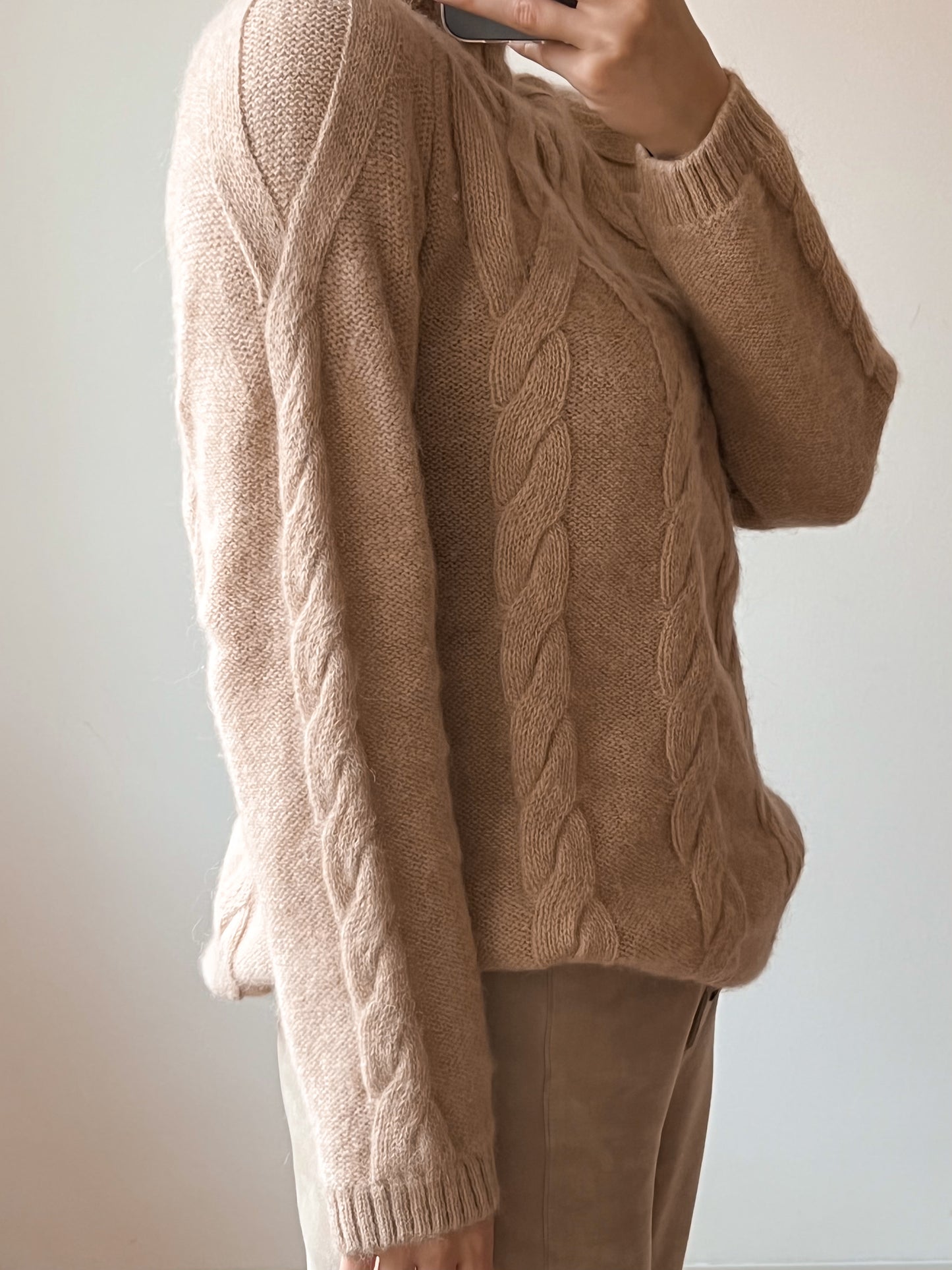 Maglione in 100% alpaca beige