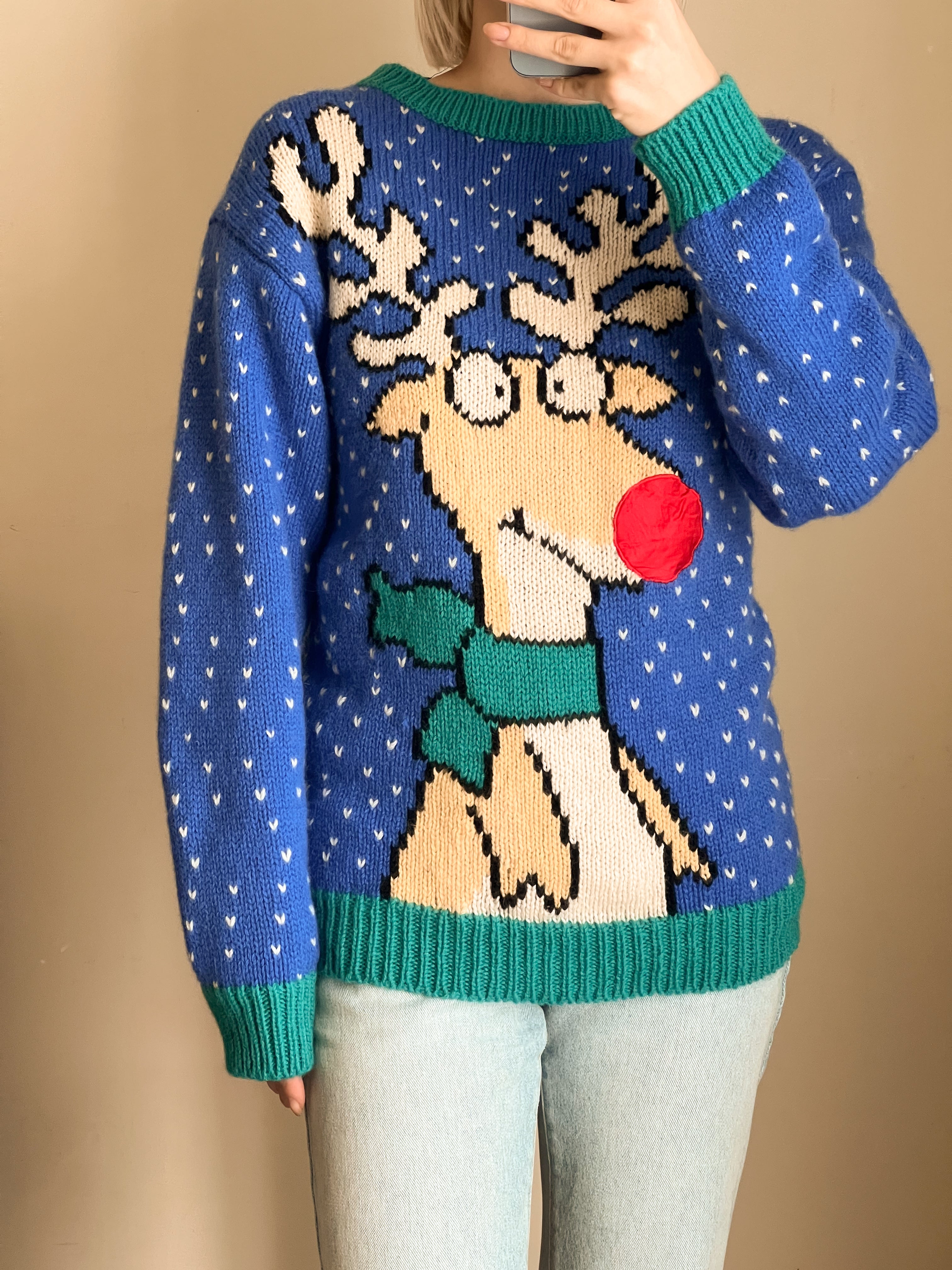 Maglione natalizio in lana shetland