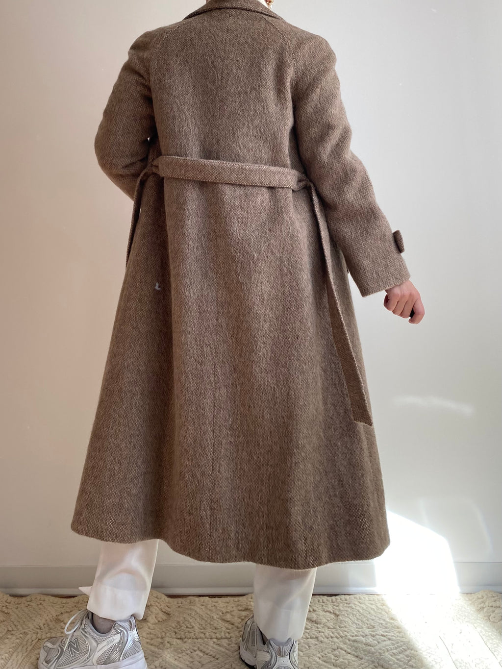 Cappotto in pura lana color tortora