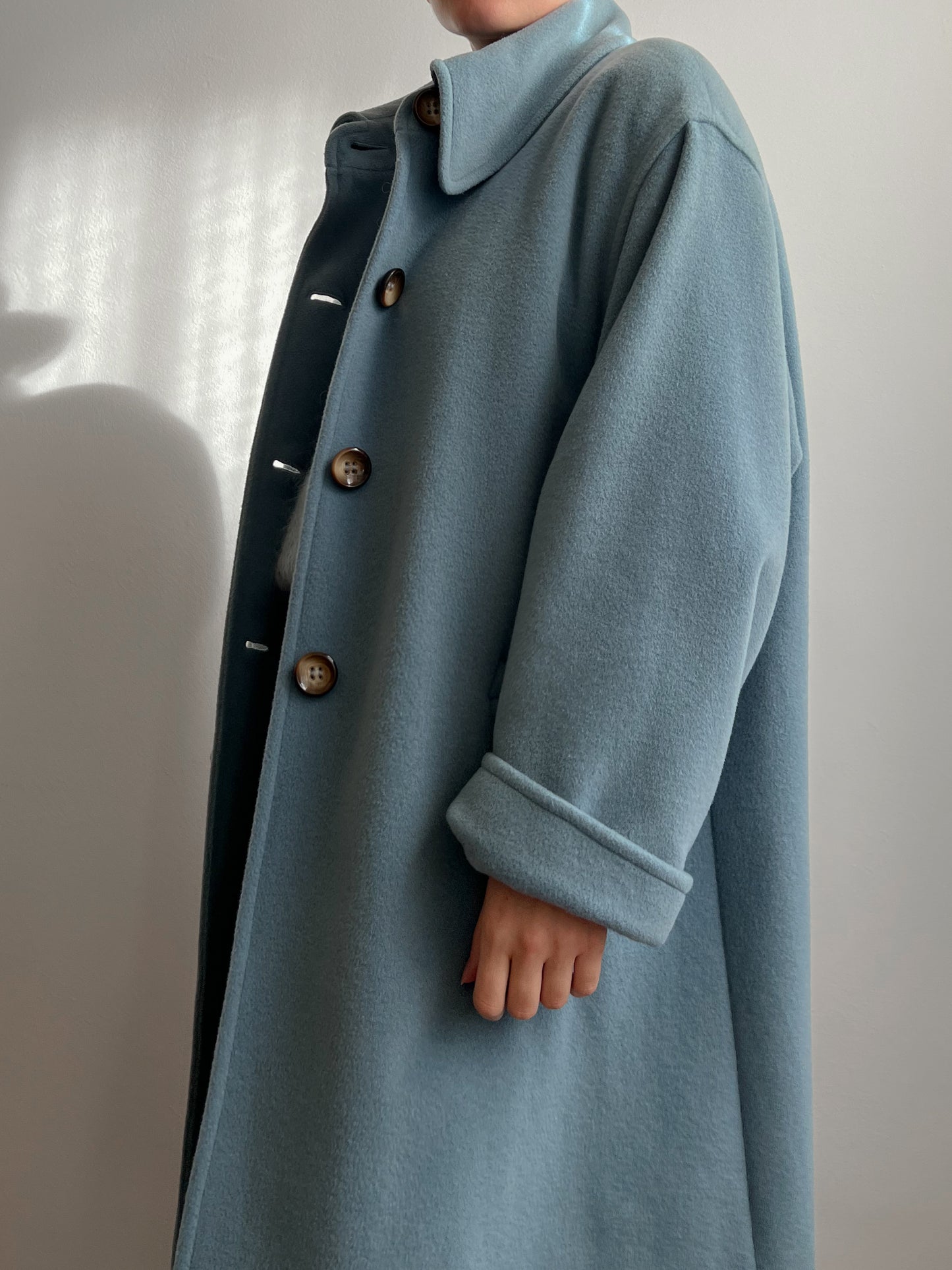 Vintage Luisa Spagnoli pure wool powder blue coat