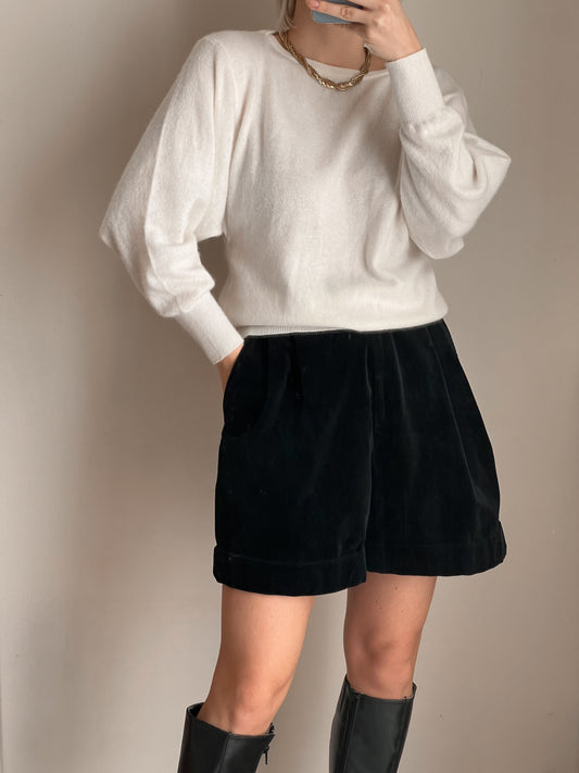 Shorts in velluto nero