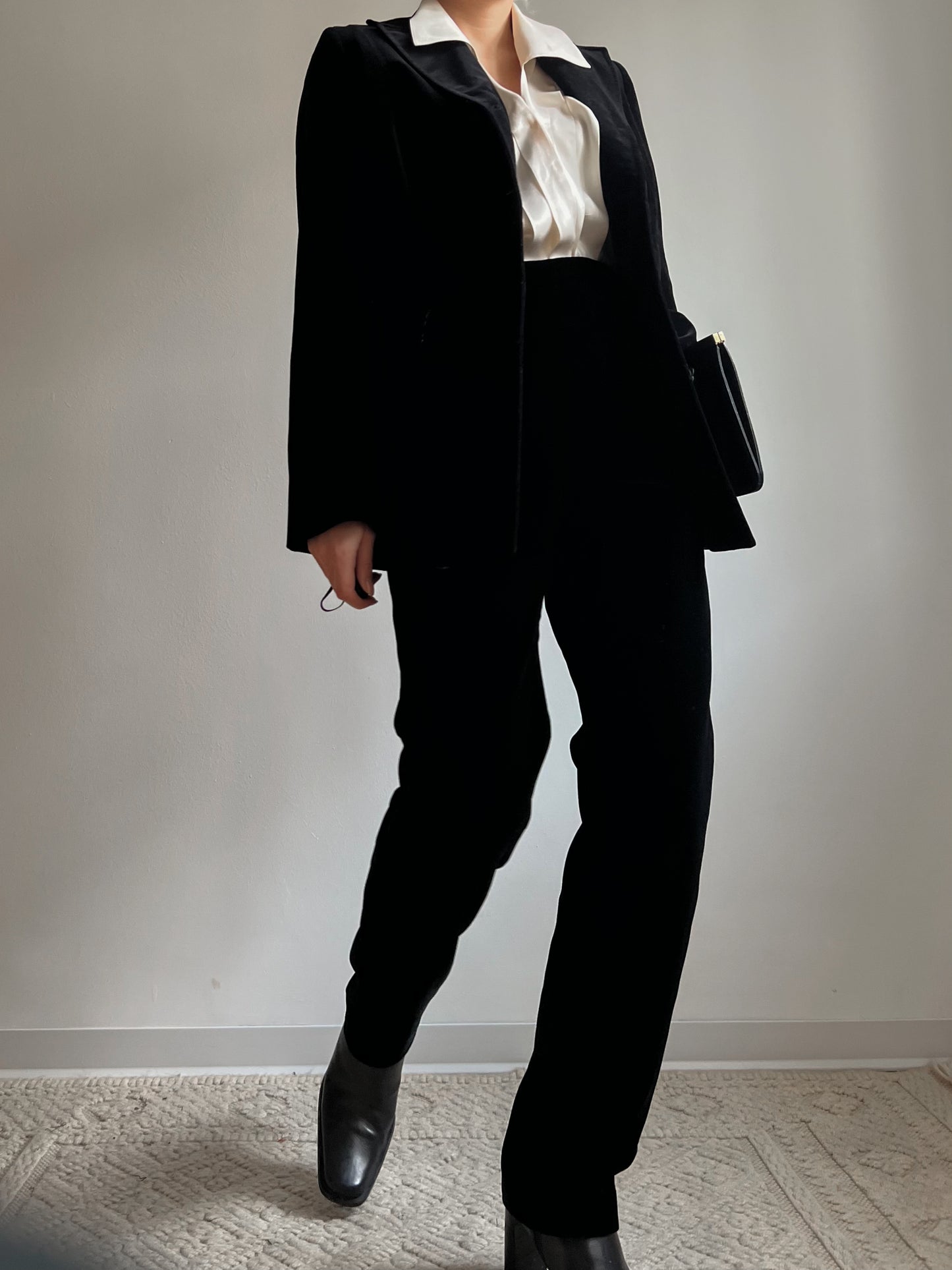 Blazer in velluto nero