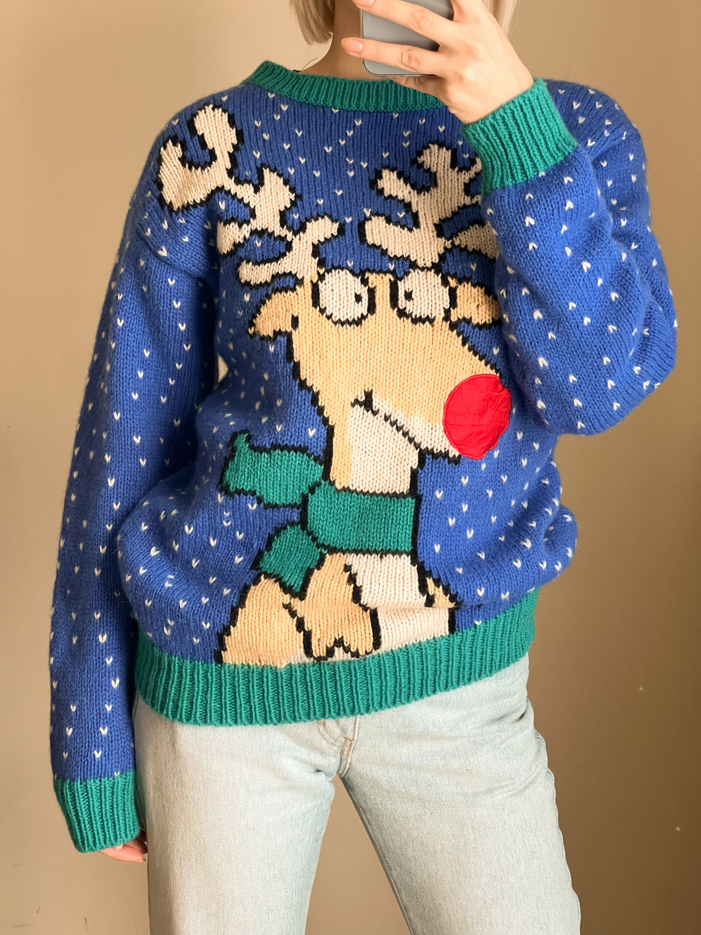 Maglione natalizio in lana shetland