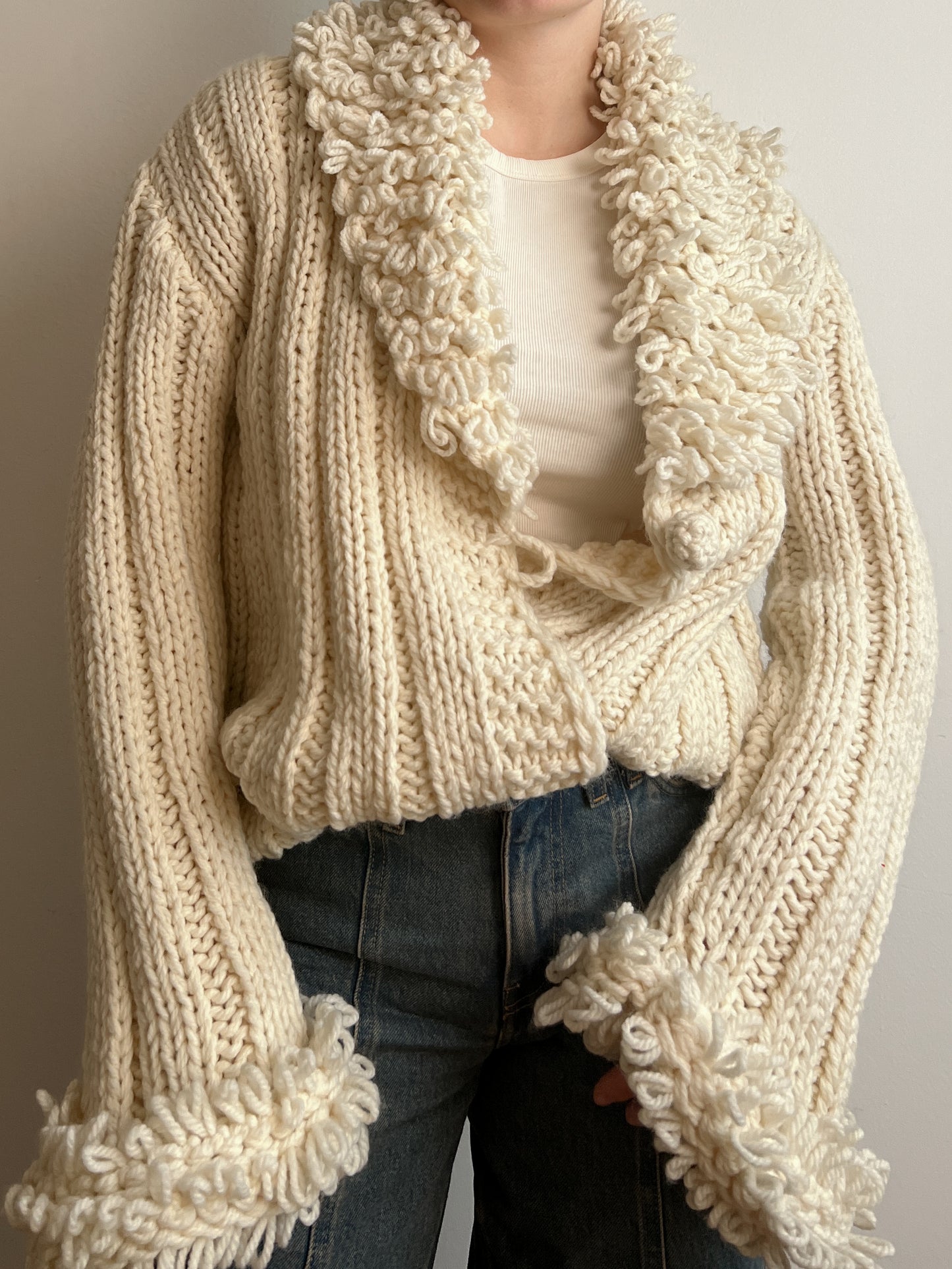 Wool blend maxi cardigan