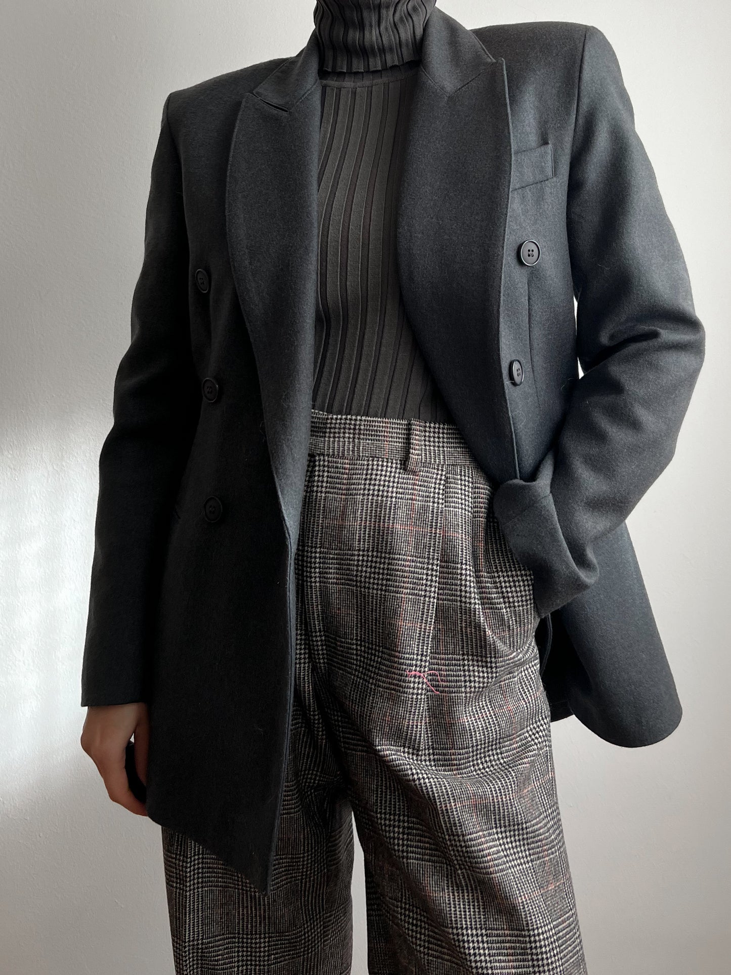 Vintage pure virgin wool grey blazer