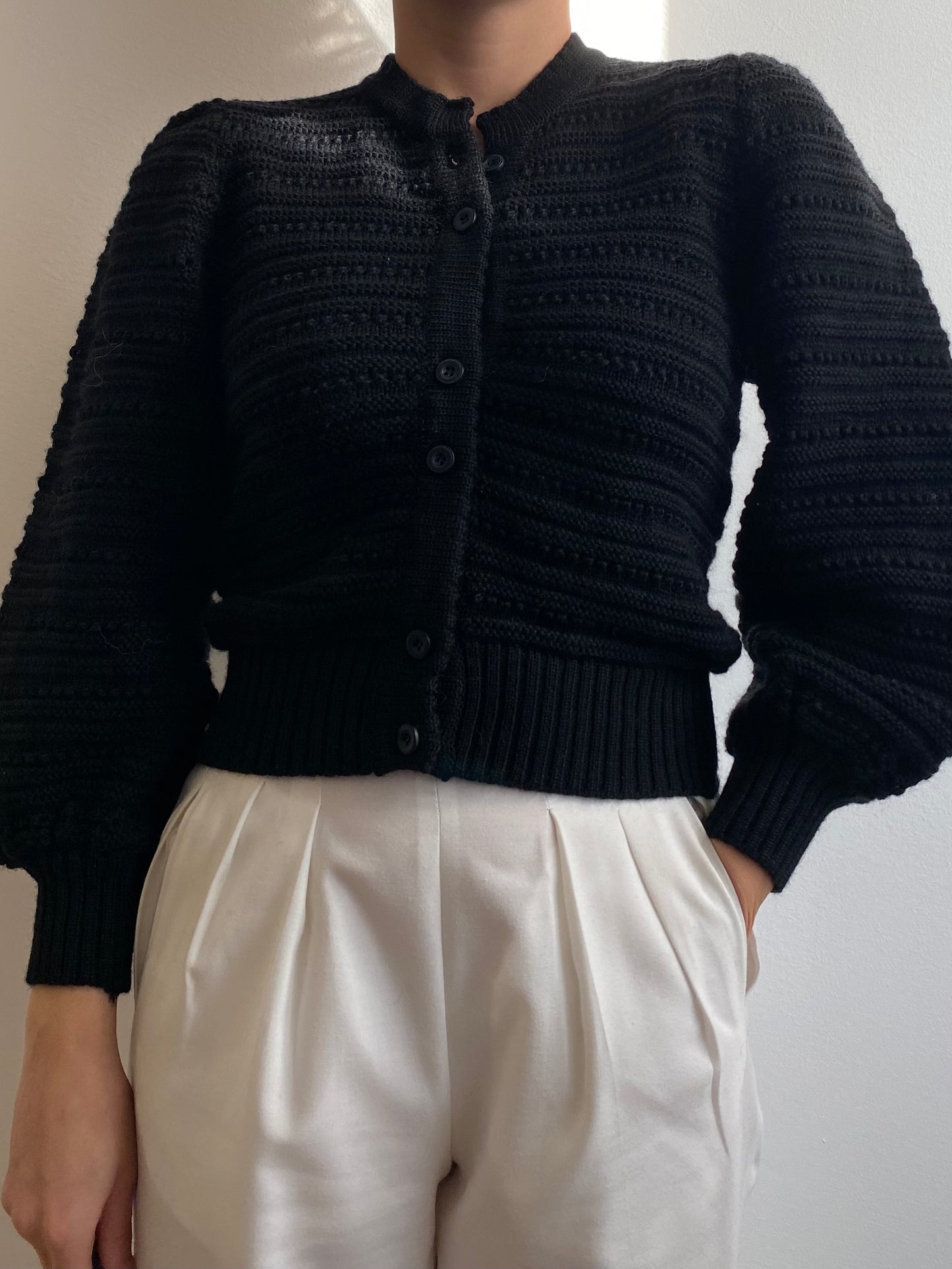 Cardigan in lana nero