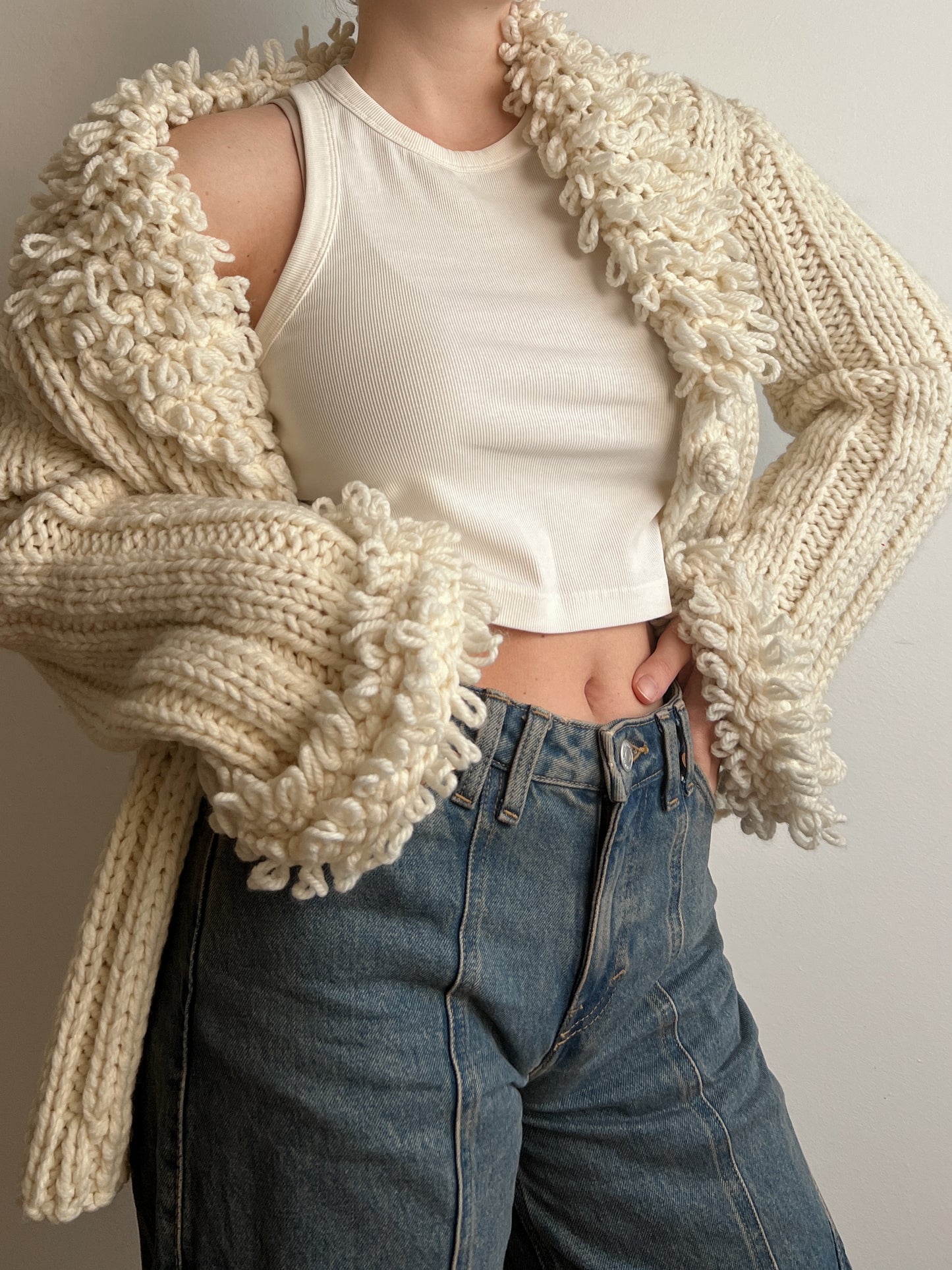 Wool blend maxi cardigan