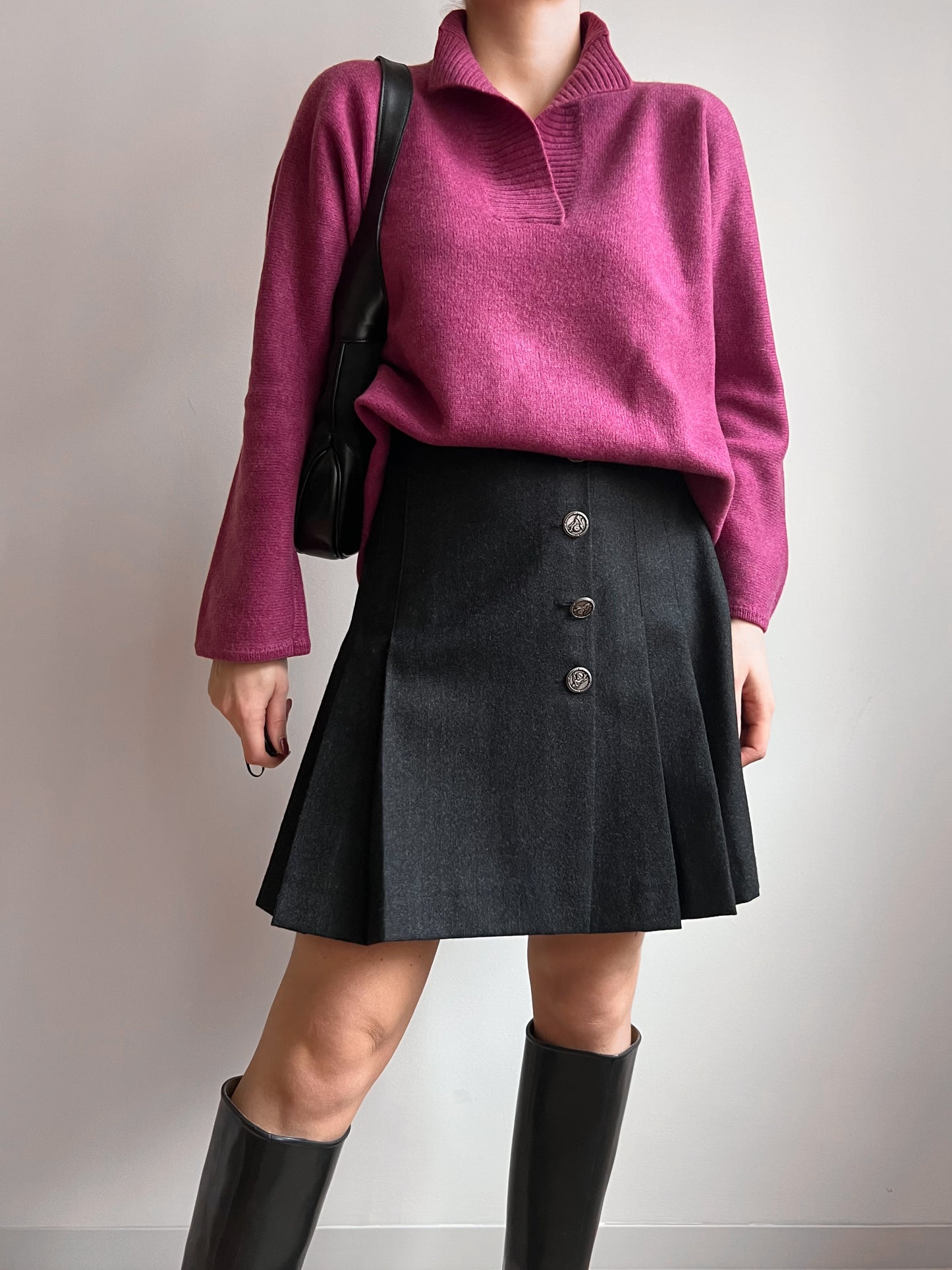 Maglione in 100% cashmere ciclamino