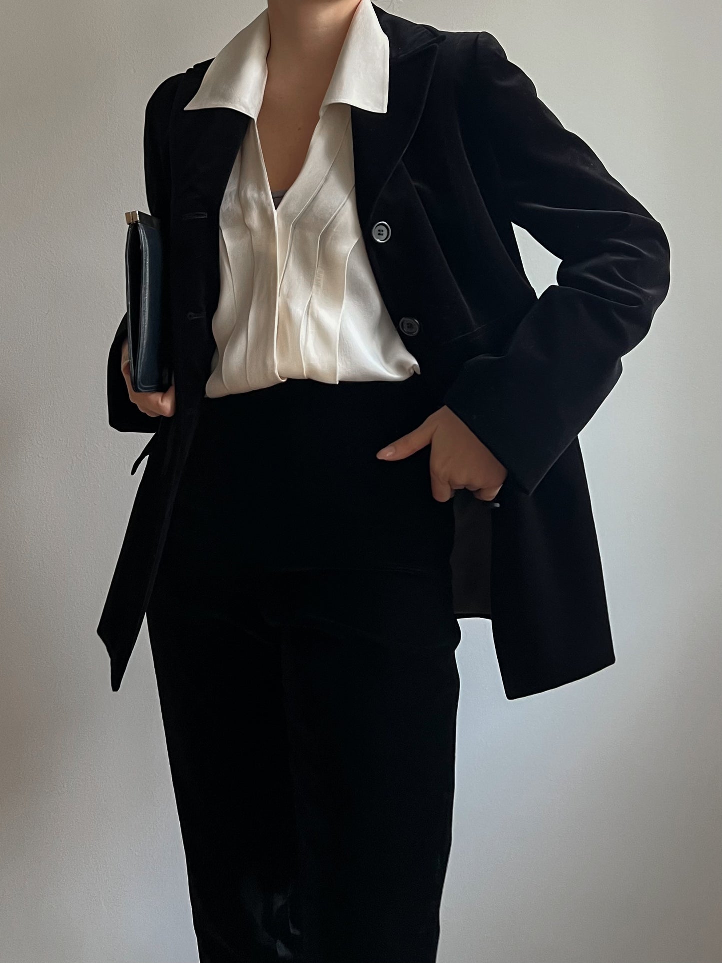 Blazer in velluto nero