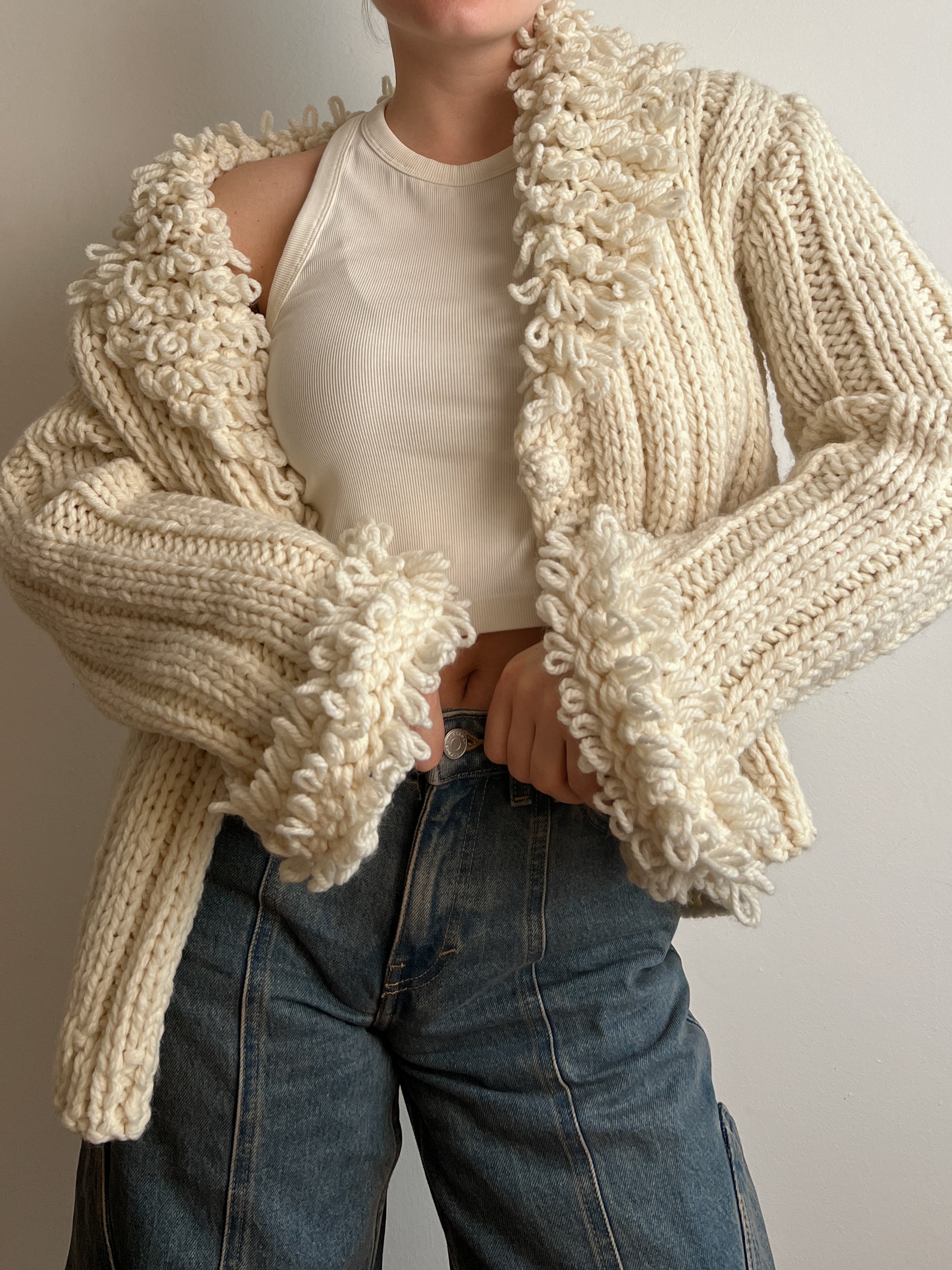 Wool blend maxi cardigan