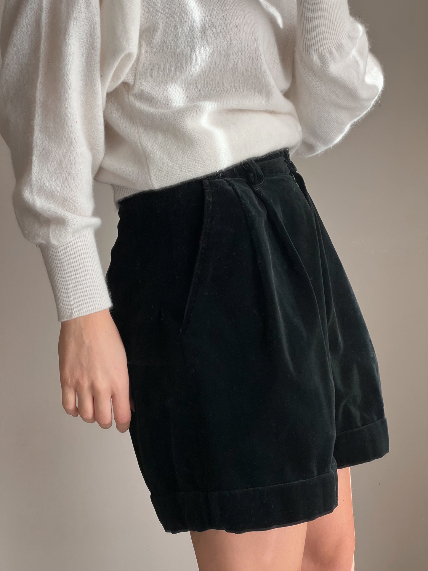 Shorts in velluto nero