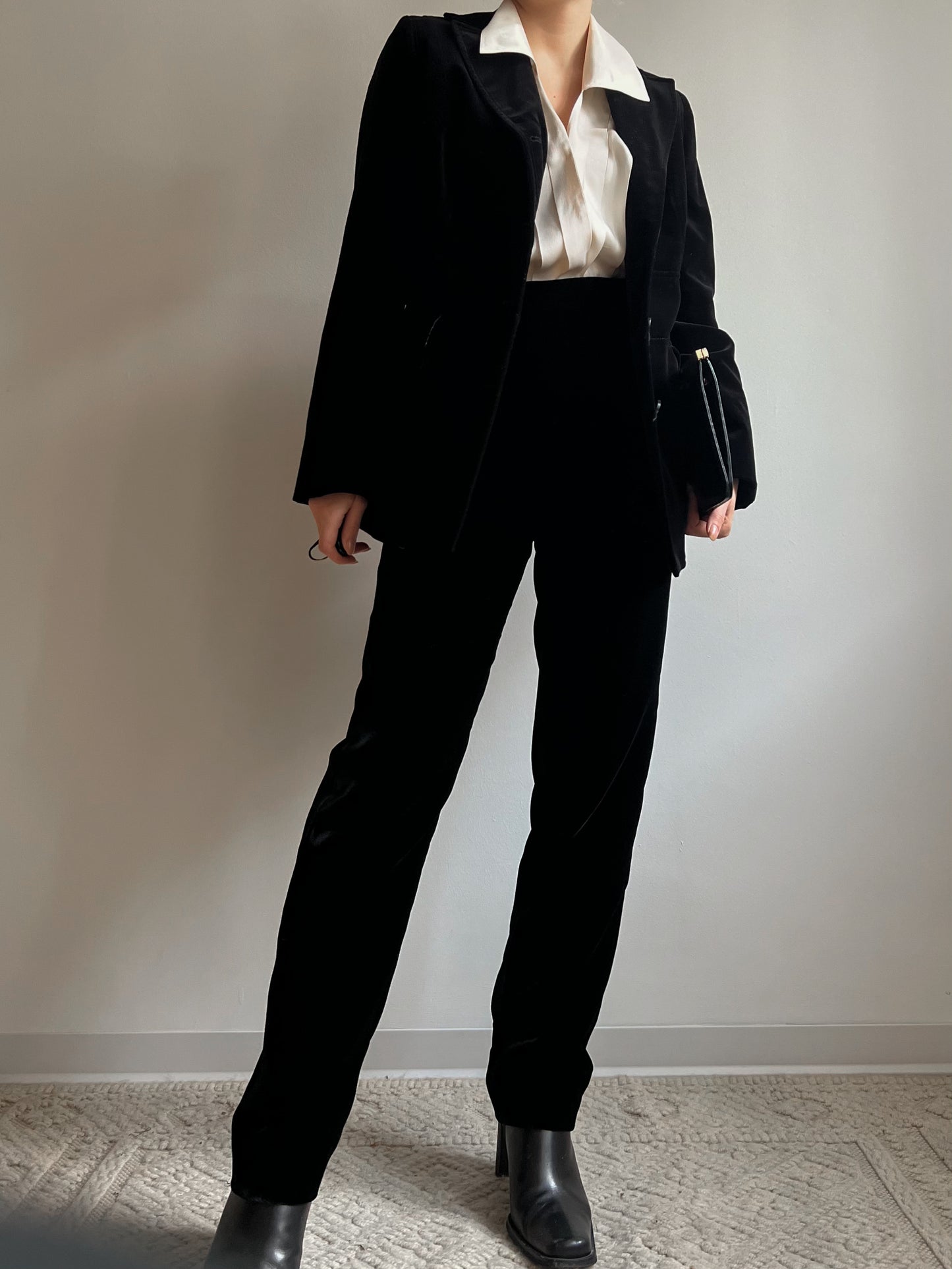 Blazer in velluto nero