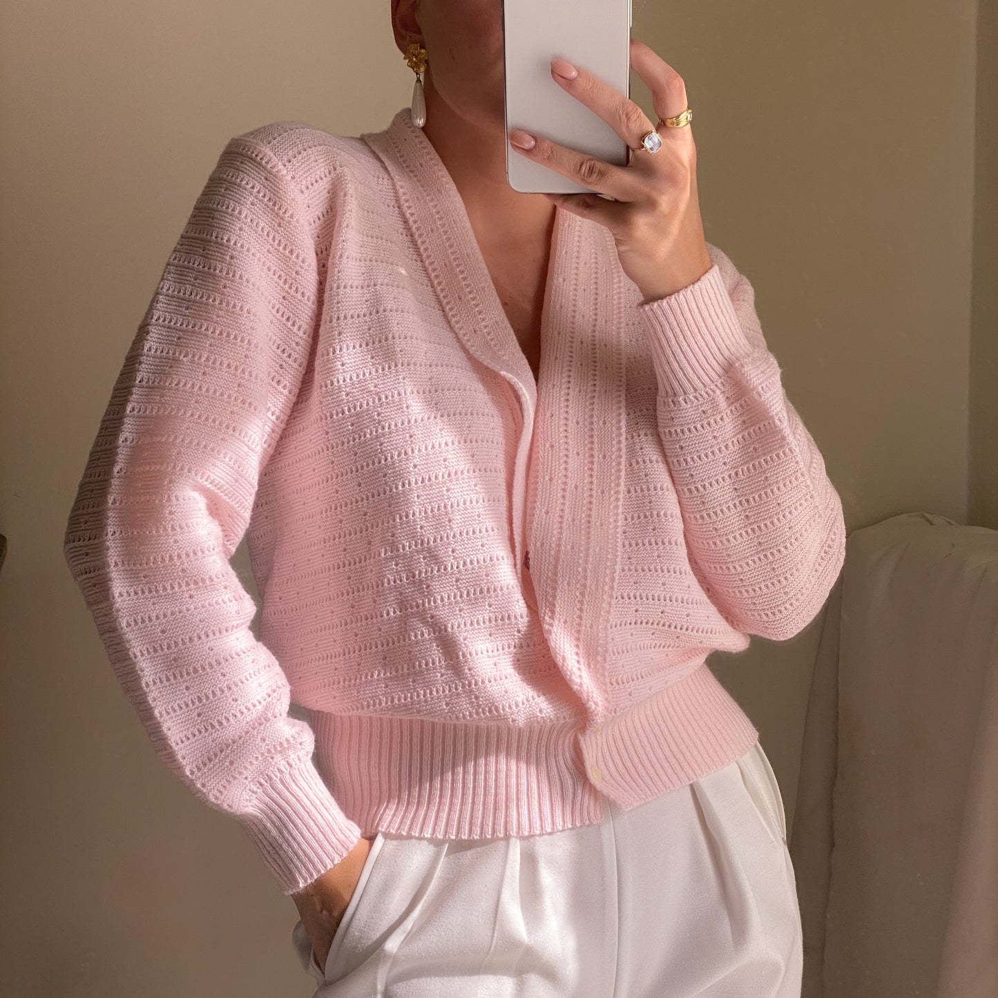 Cardigan rosa confetto