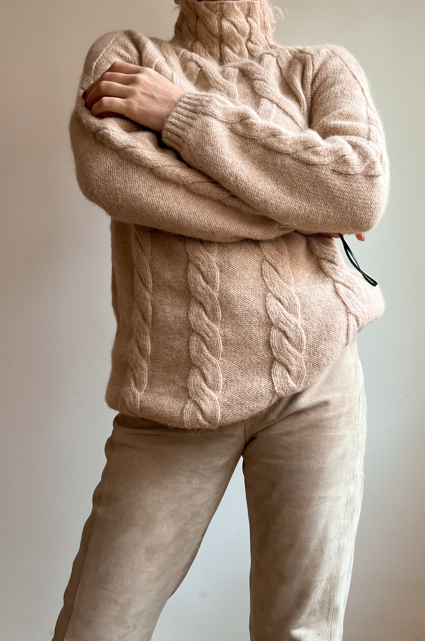 Maglione in 100% alpaca beige