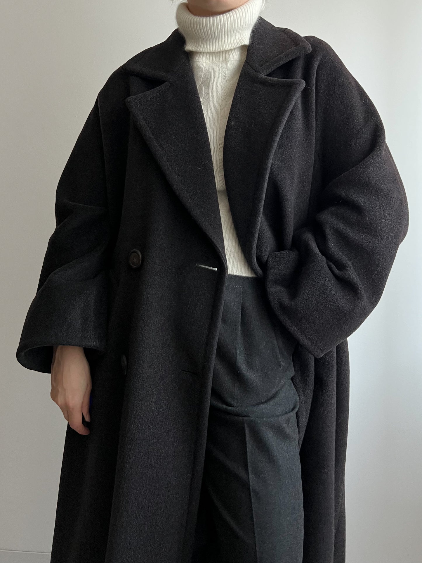 Marina Rinaldi wool and cashmere grey long coat